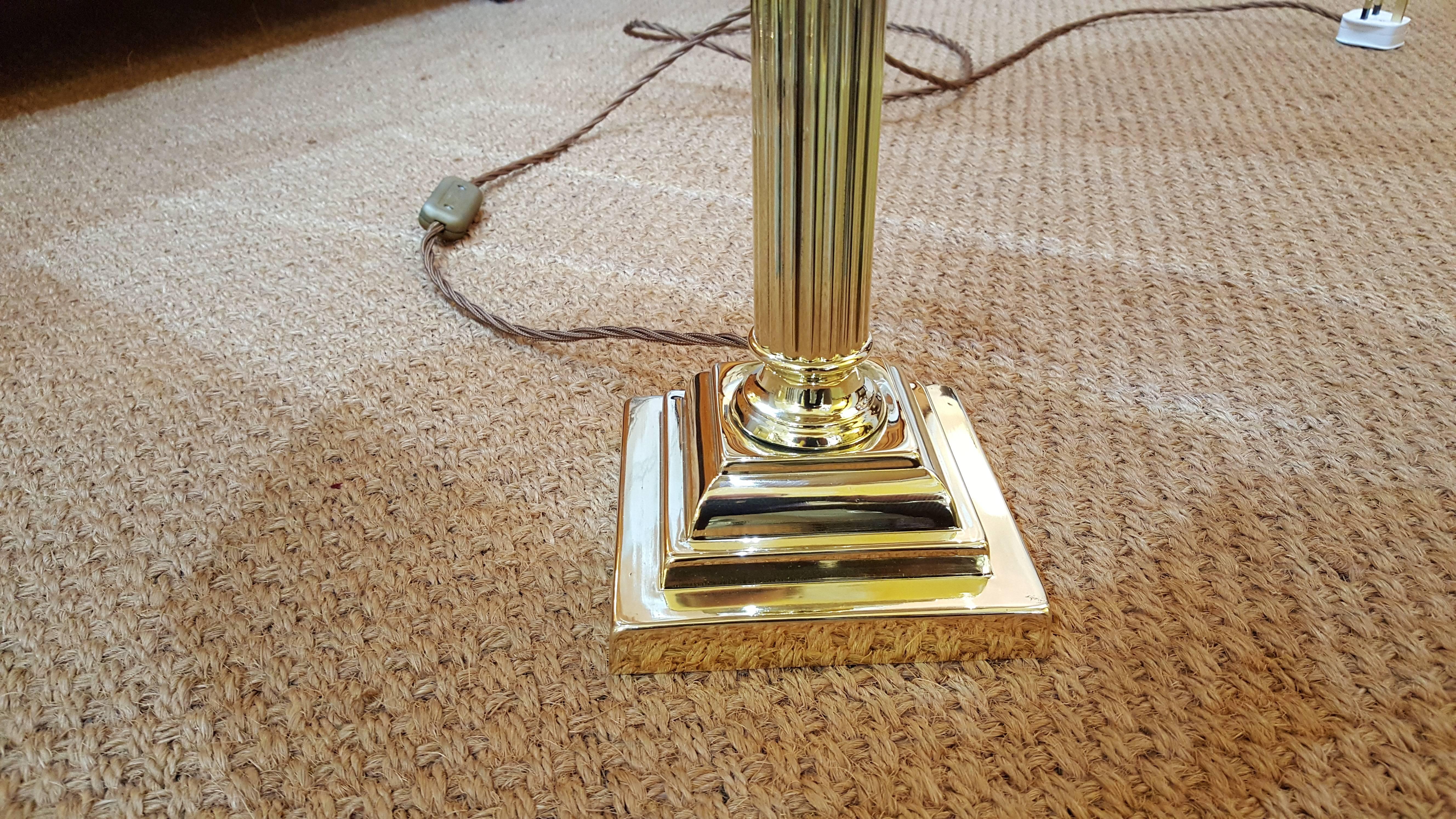 European Edwardian Brass Table Lamp