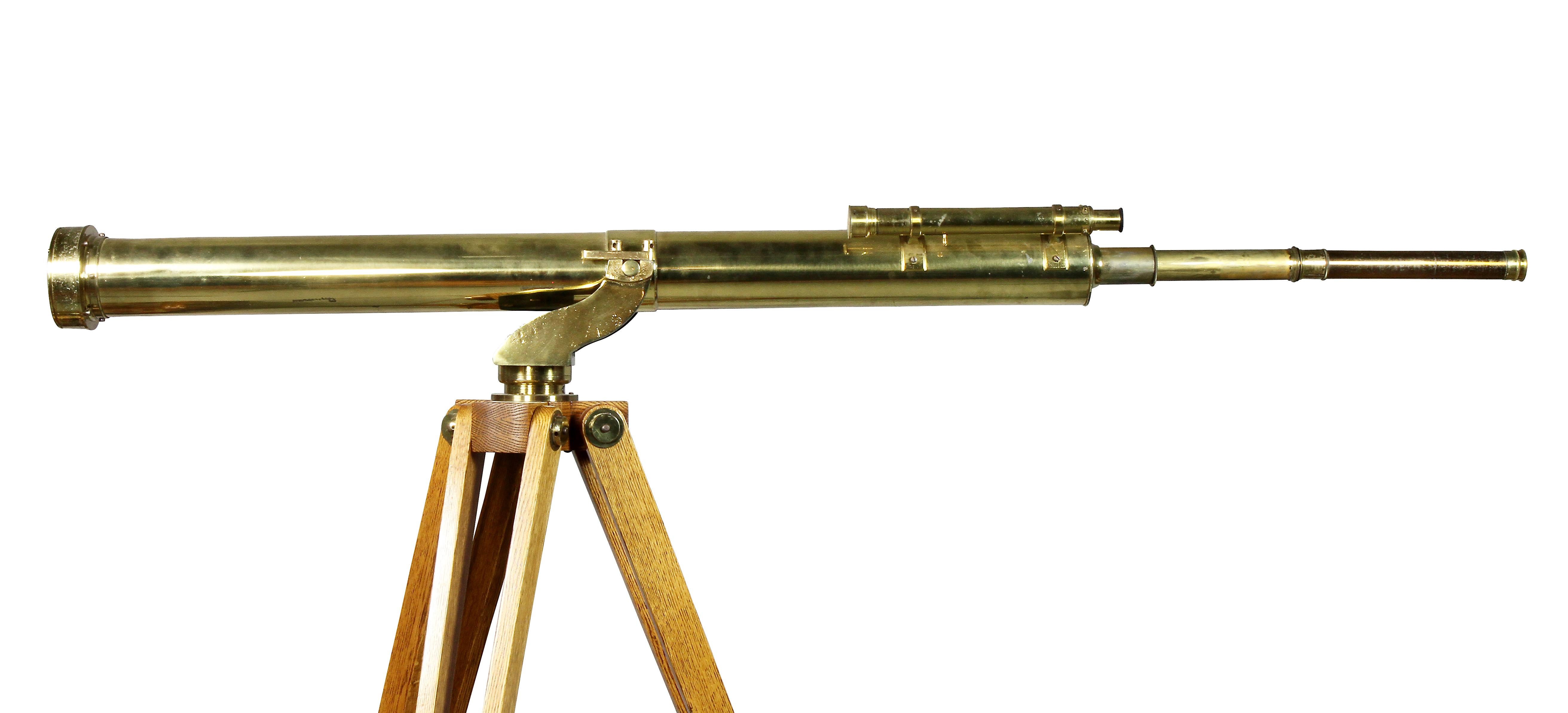 Edwardian Brass Telescope on Stand by J.H.Steward In Good Condition In Essex, MA