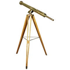 Edwardian Brass Telescope on Stand by J.H.Steward