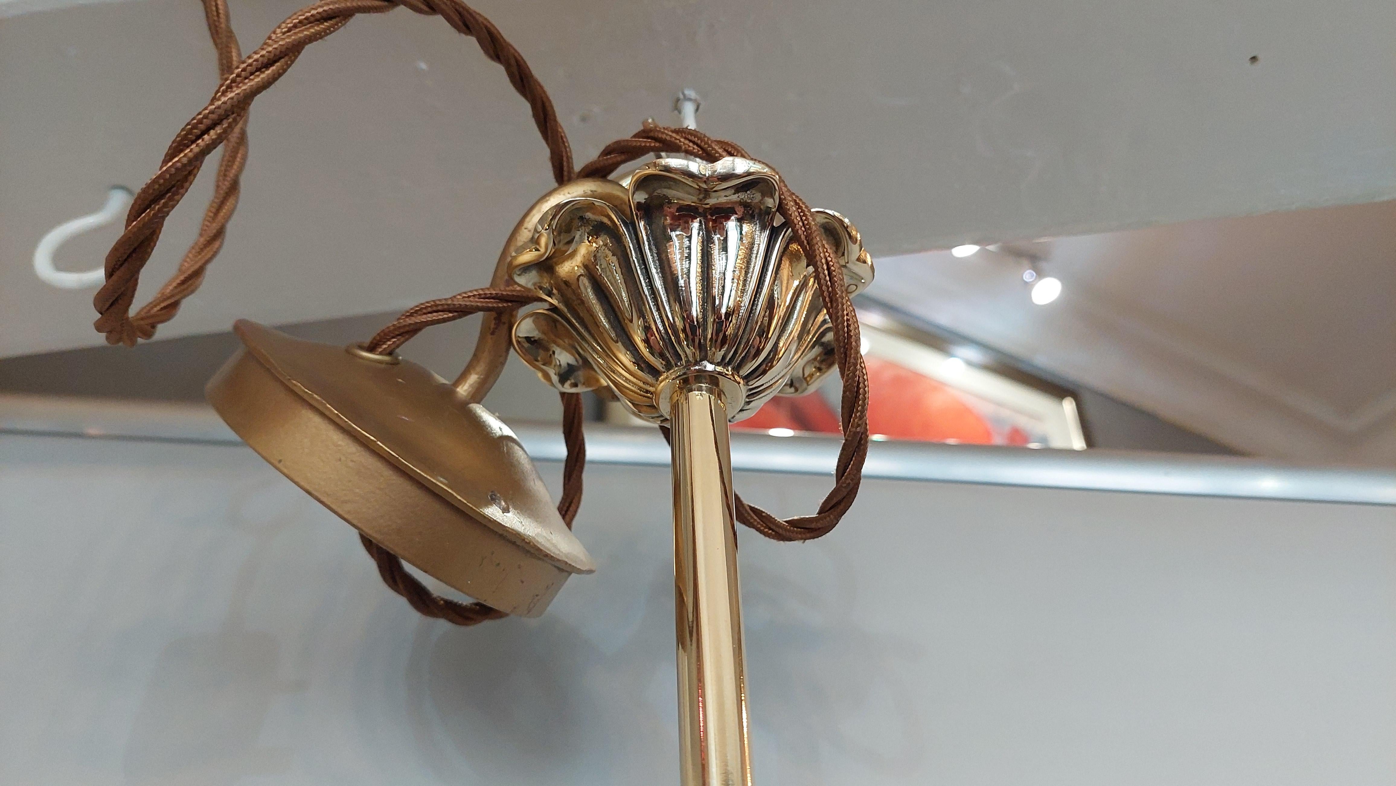 Art Nouveau Edwardian Brass Twin Branch Lantern For Sale