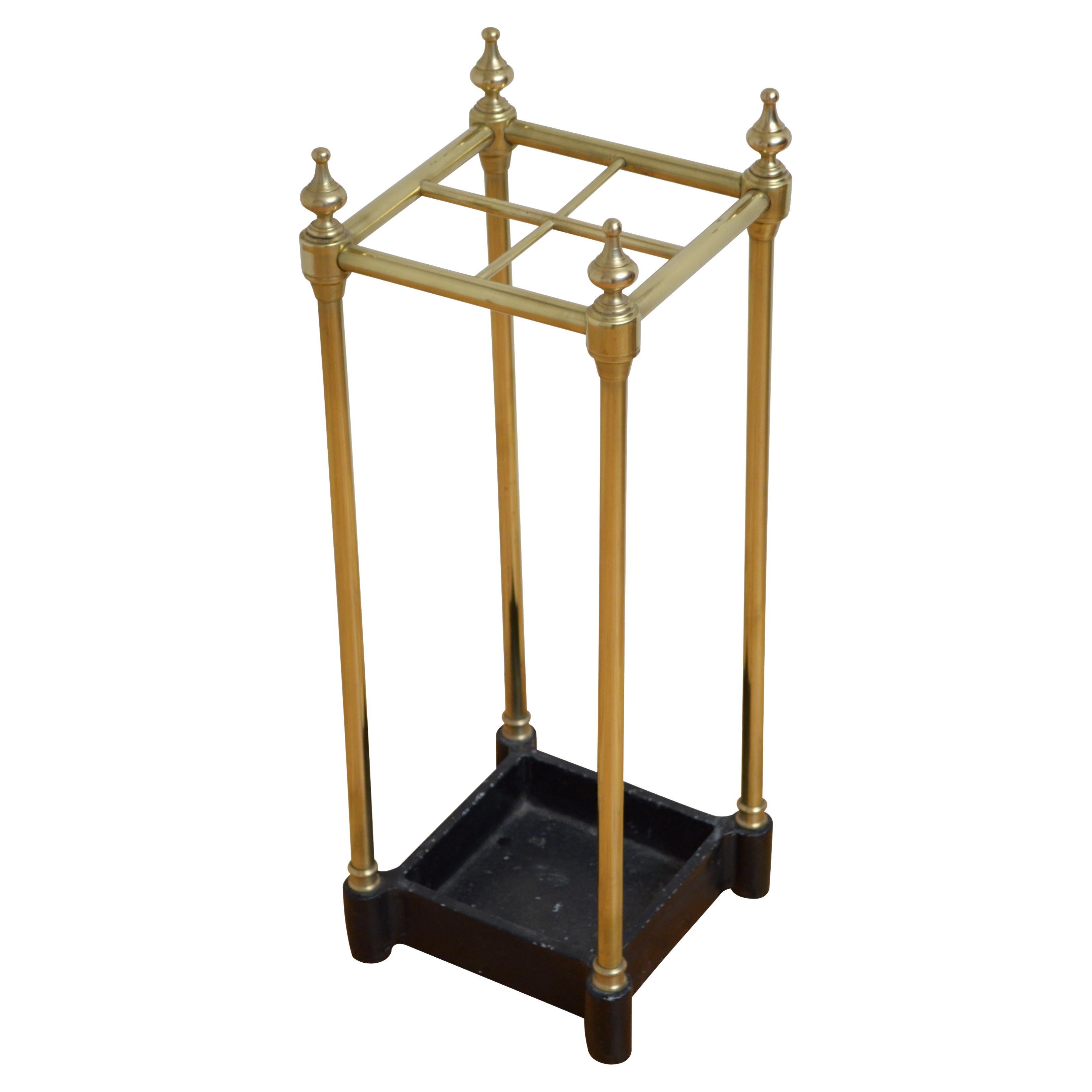 Edwardian Brass Umbrella Stand For Sale at 1stDibs
