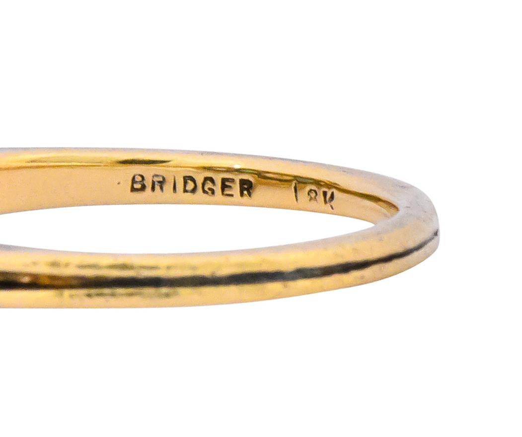 Edwardian Bridger 1.60 Carat Diamond Emerald 18 Karat Gold Cluster Ring 1