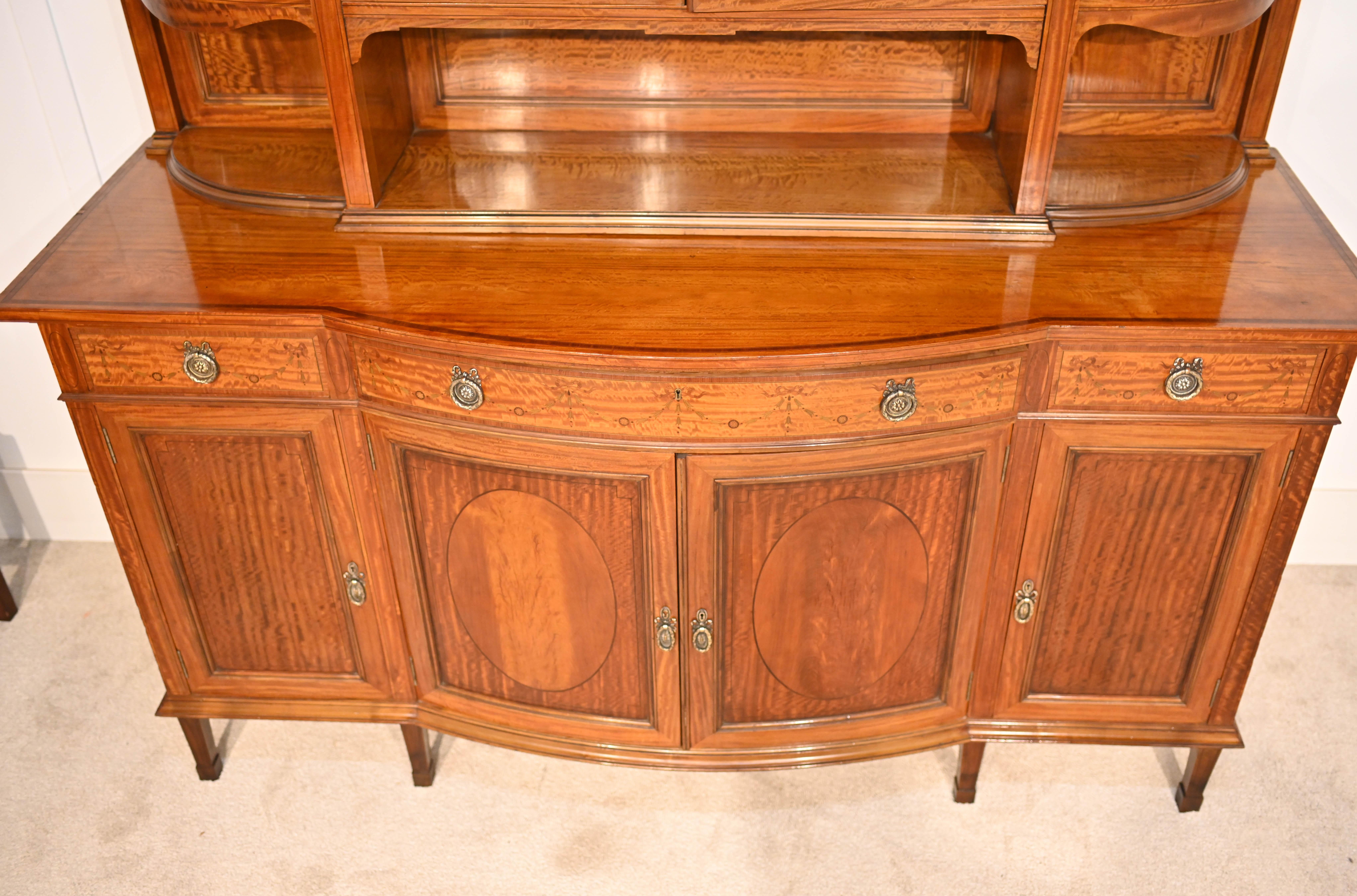 Edwardian Buffet Side Cabinet Satinwood Maple and Co For Sale 10