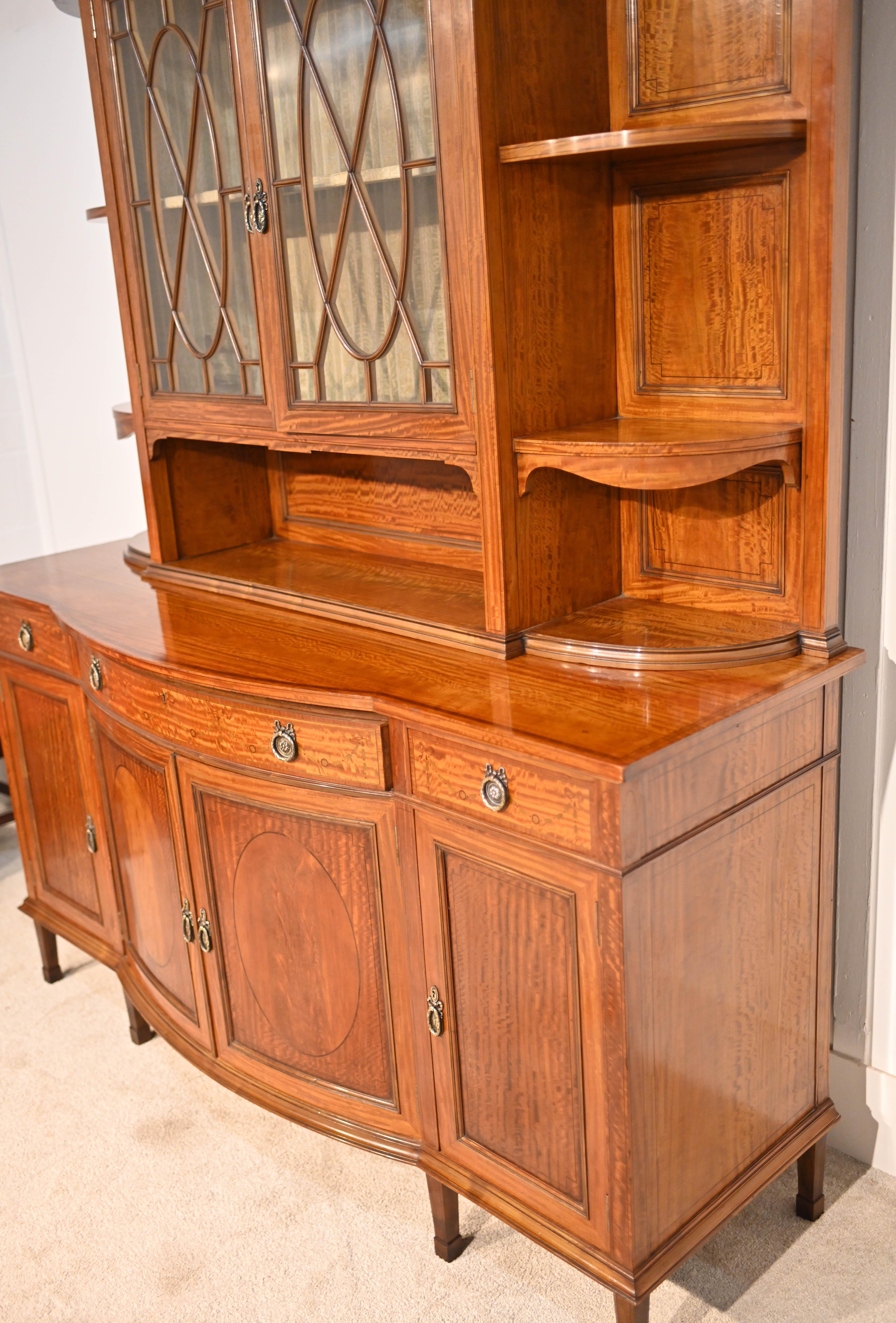 Edwardian Buffet Side Cabinet Satinwood Maple and Co For Sale 11