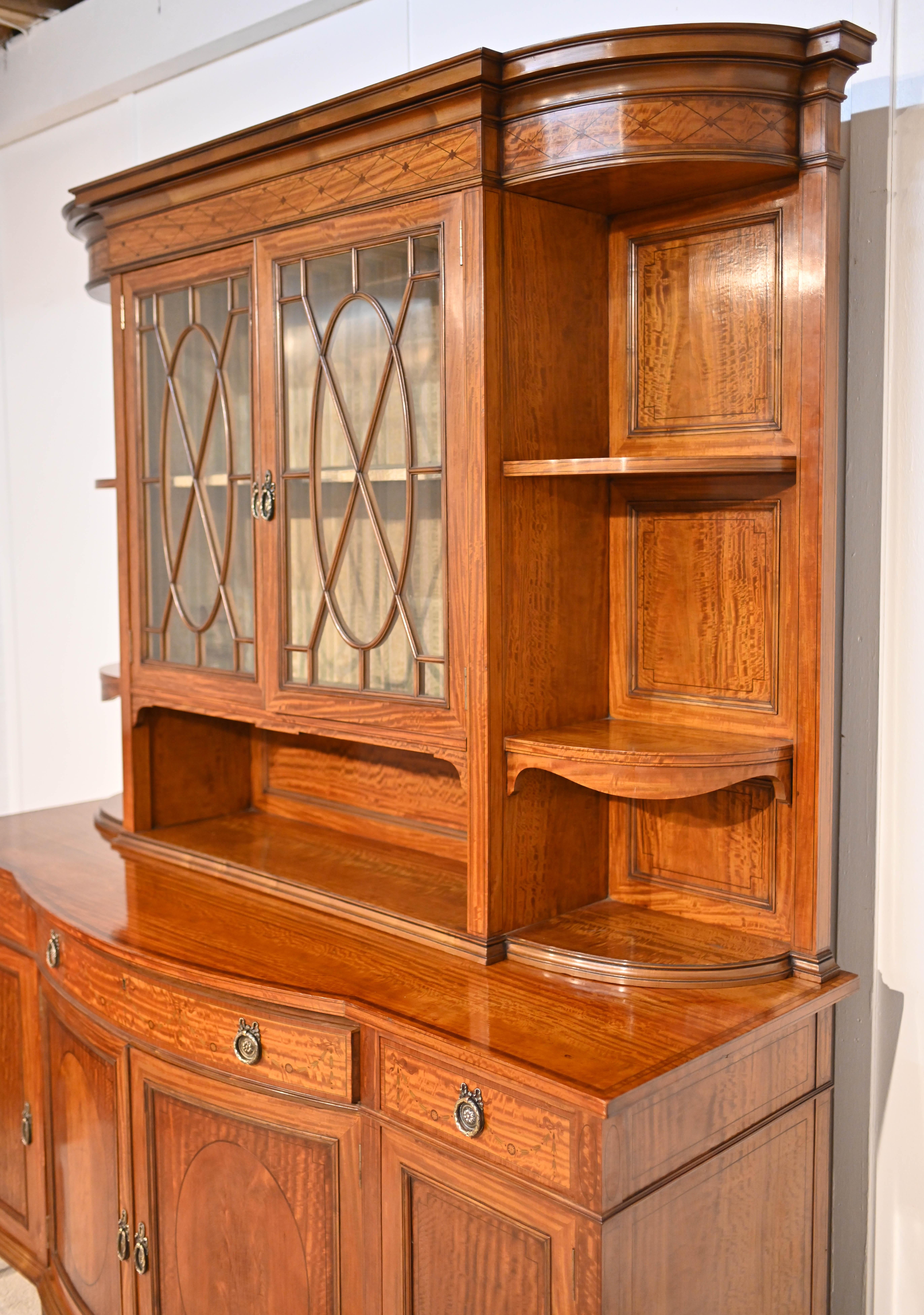Edwardian Buffet Side Cabinet Satinwood Maple and Co For Sale 12
