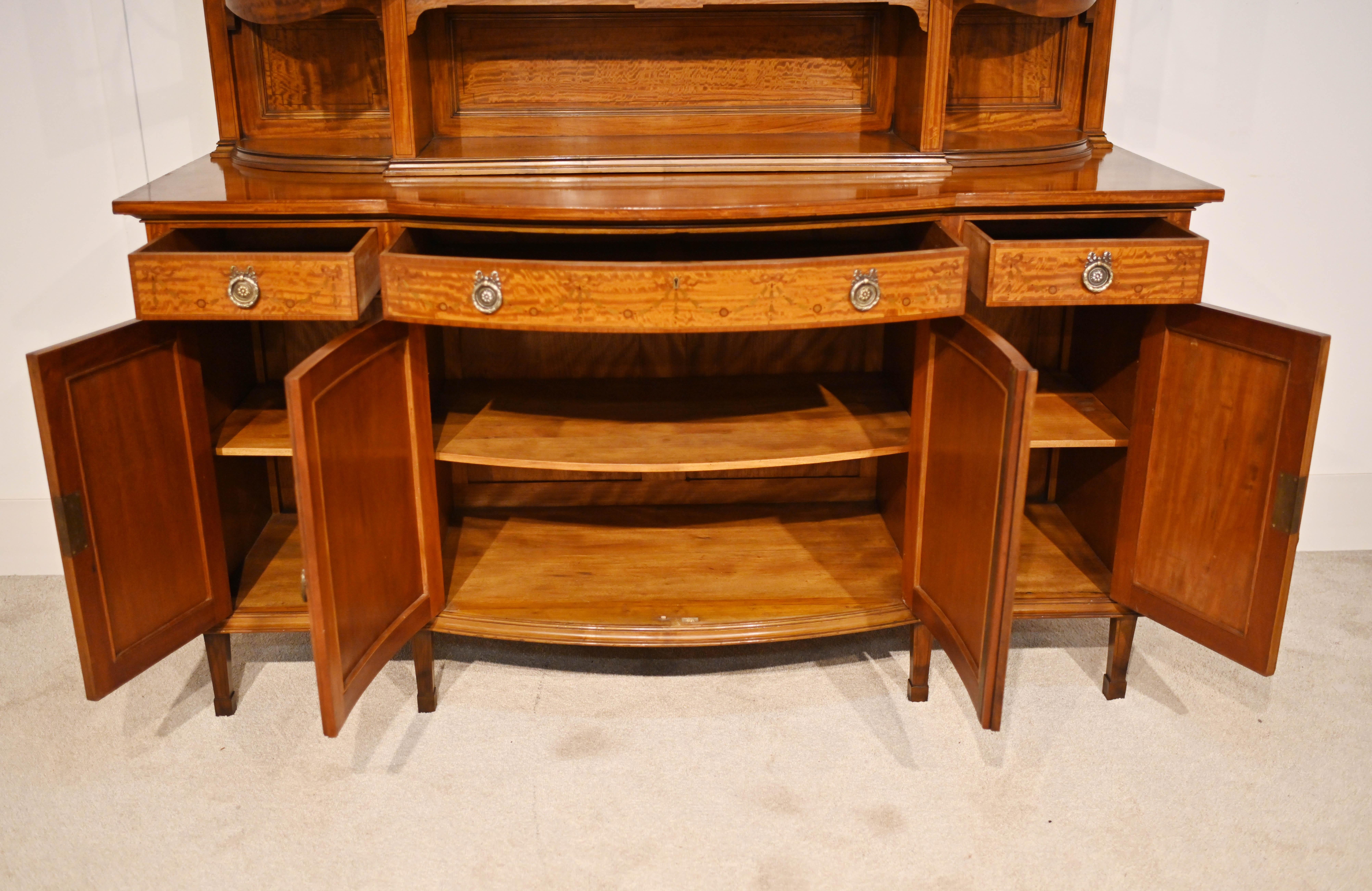 Edwardian Buffet Side Cabinet Satinwood Maple and Co For Sale 2