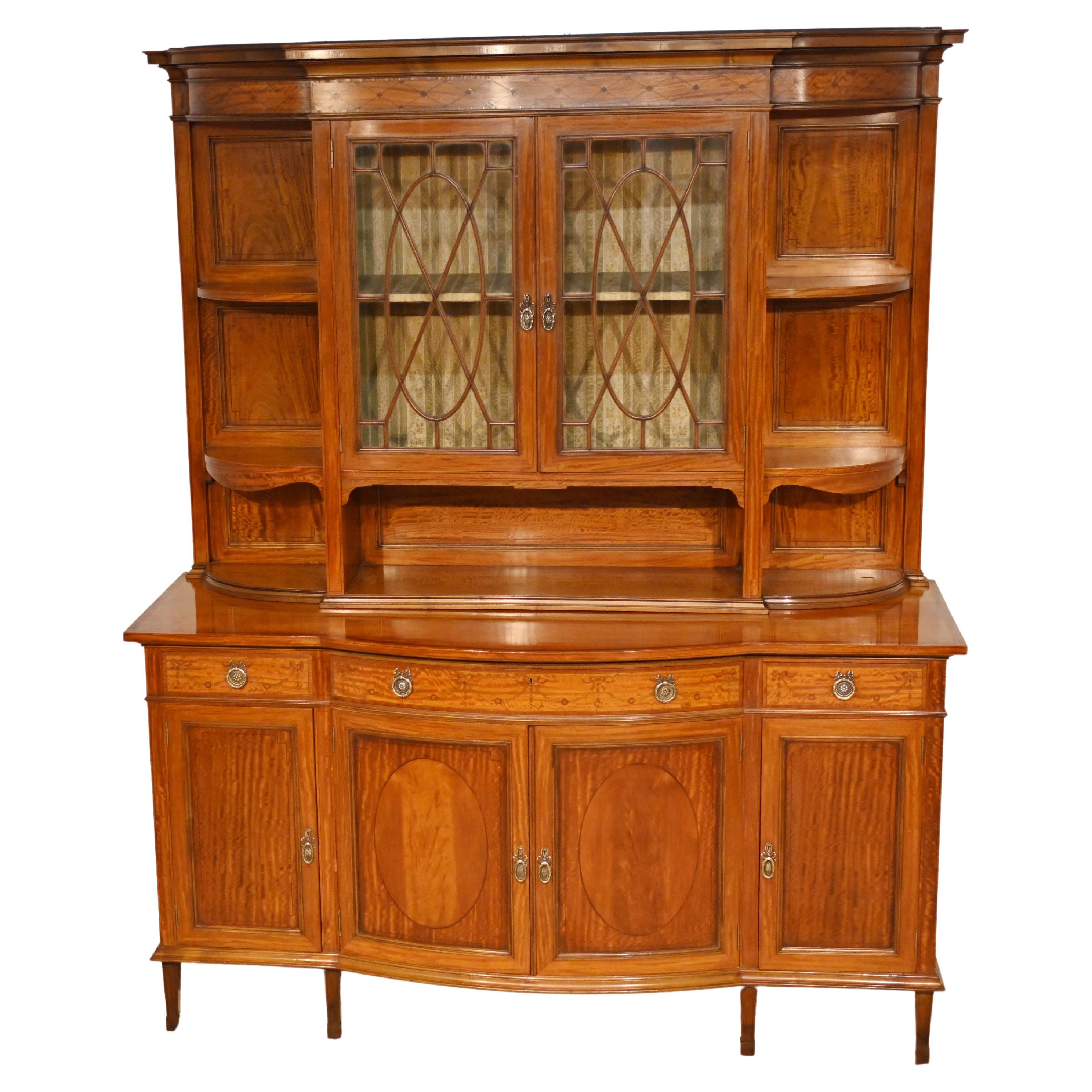 Edwardian Buffet Side Cabinet Satinwood Maple and Co For Sale