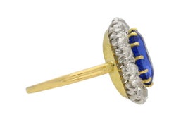 Edwardian Burmese sapphire and diamond cluster ring, circa 1910.