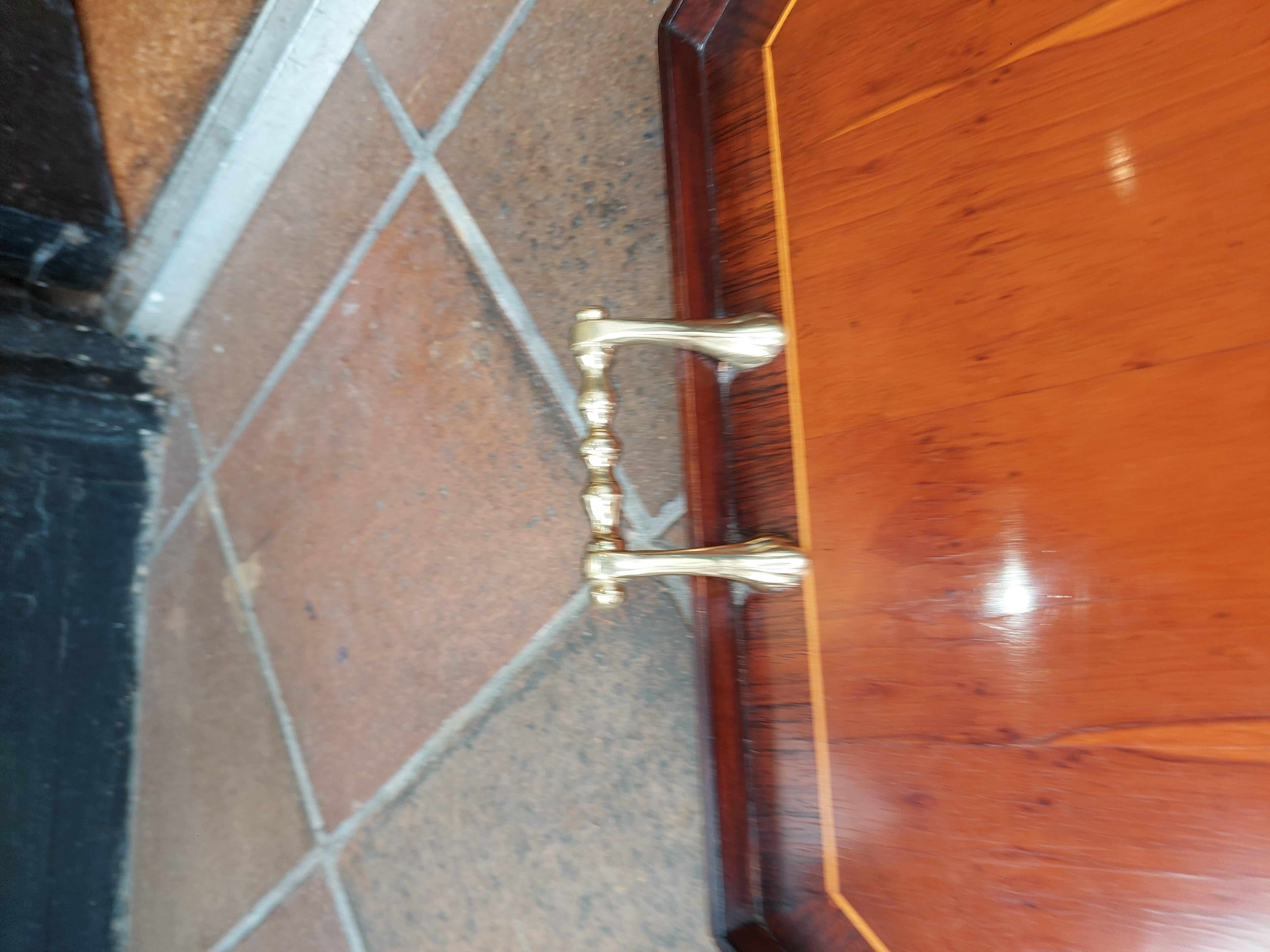 Edwardian Burr Yew, Rosewood and Mahogany Tray In Good Condition For Sale In Altrincham, GB