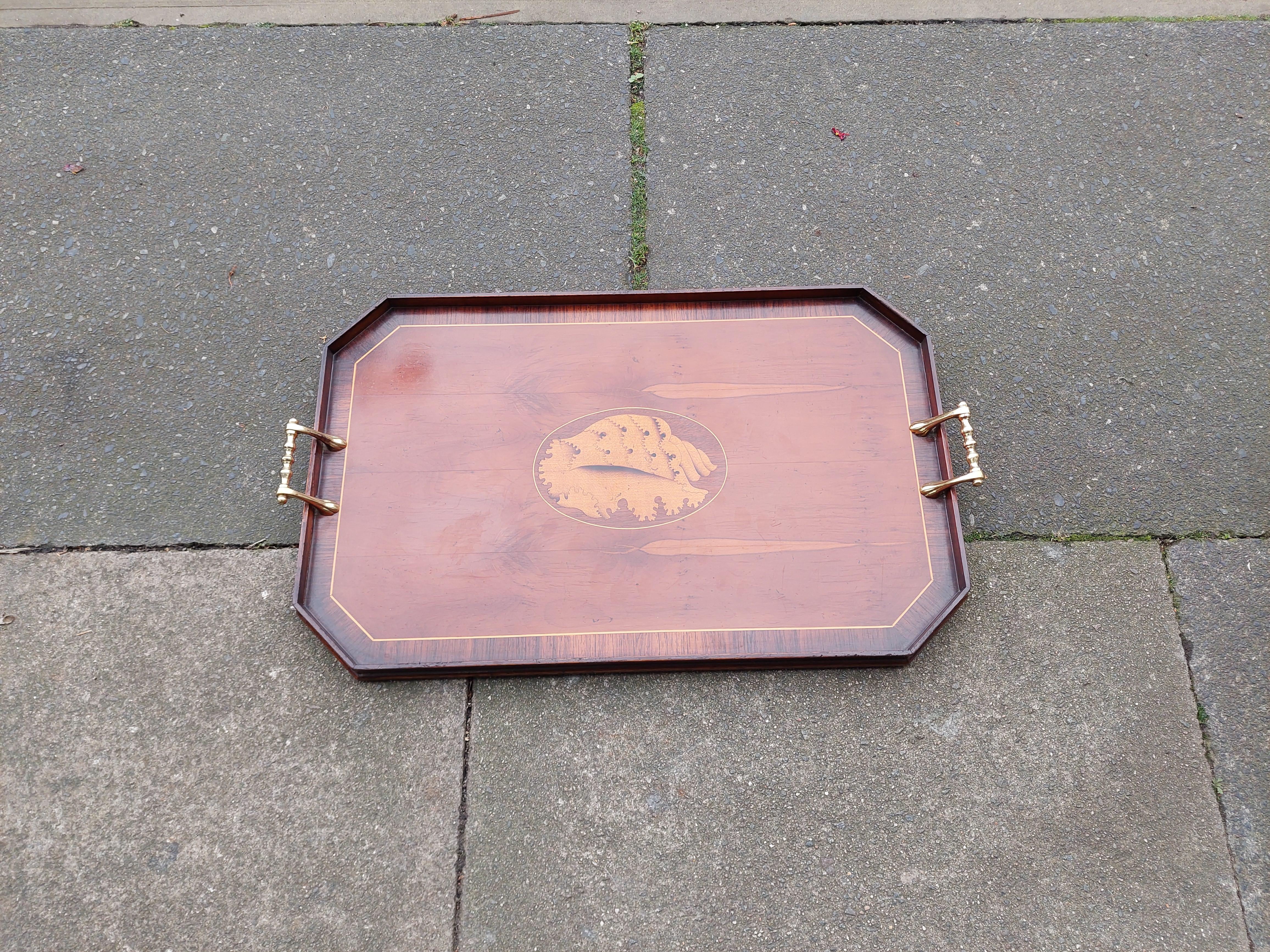 Early 20th Century Edwardian Burr Yew, Rosewood and Mahogany Tray For Sale