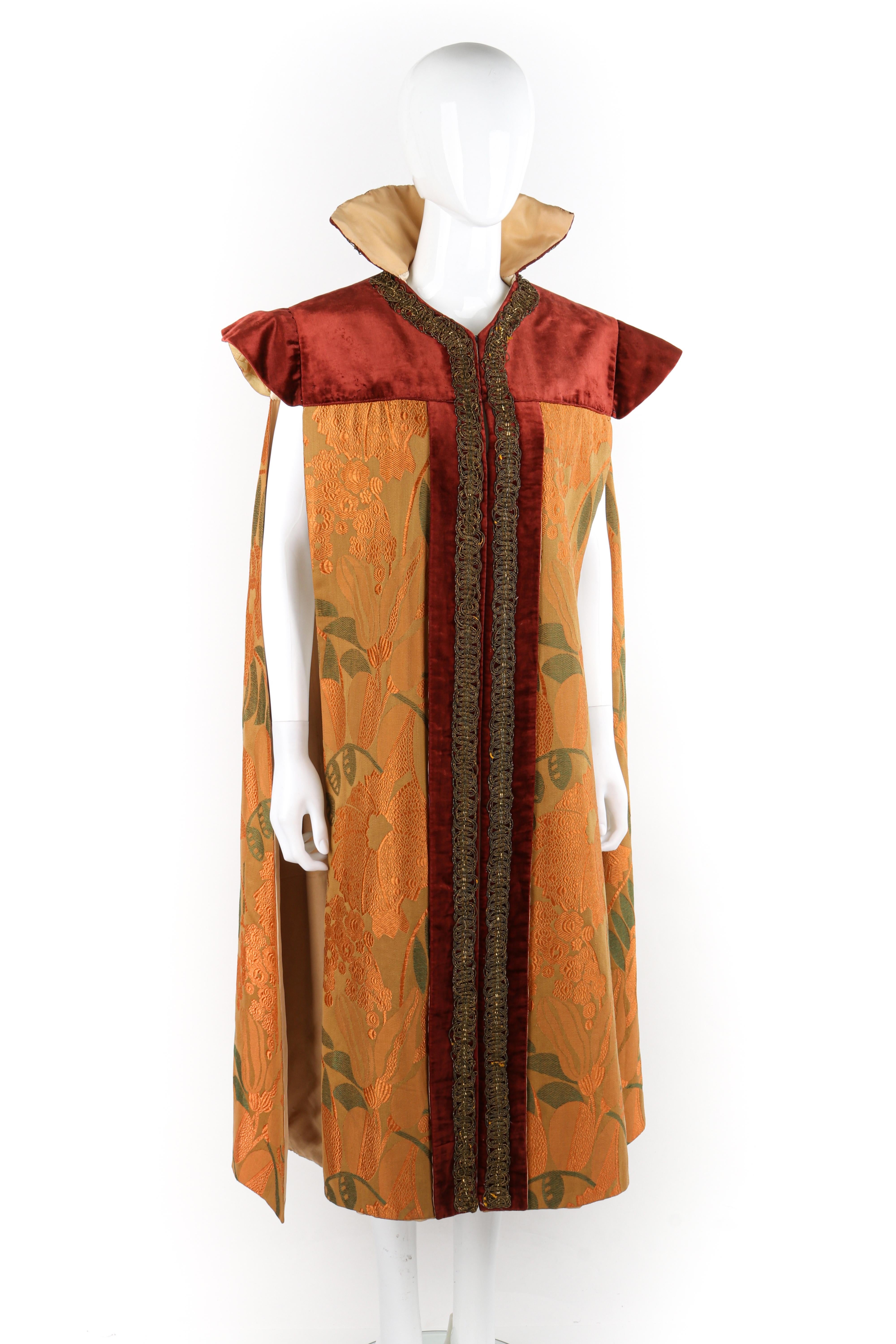 Couture-Wickelmantel aus mehrfarbigem Samt und Seide mit Kragen, Edwardianisch, um 1900-1910 Damen im Angebot