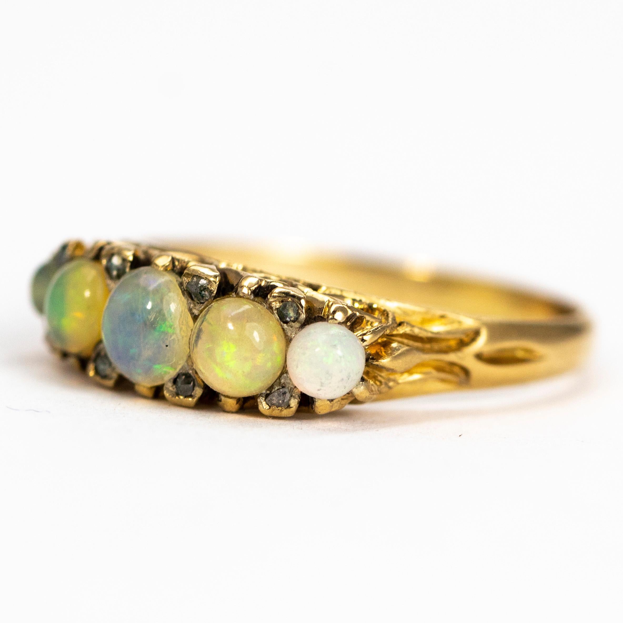 5 stone opal ring