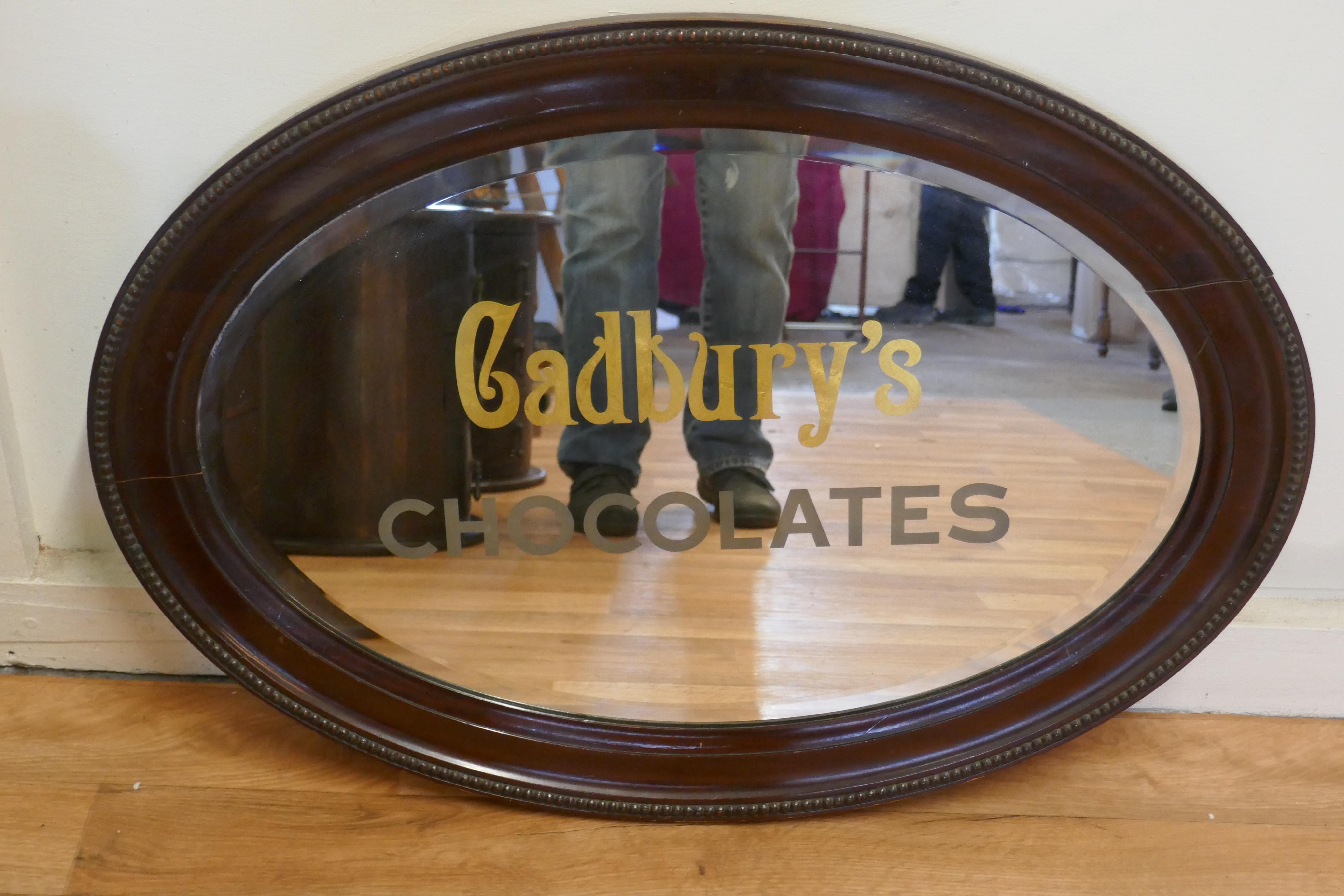 Miroir publicitaire édouardien Cadburys Chocolates en vente 5