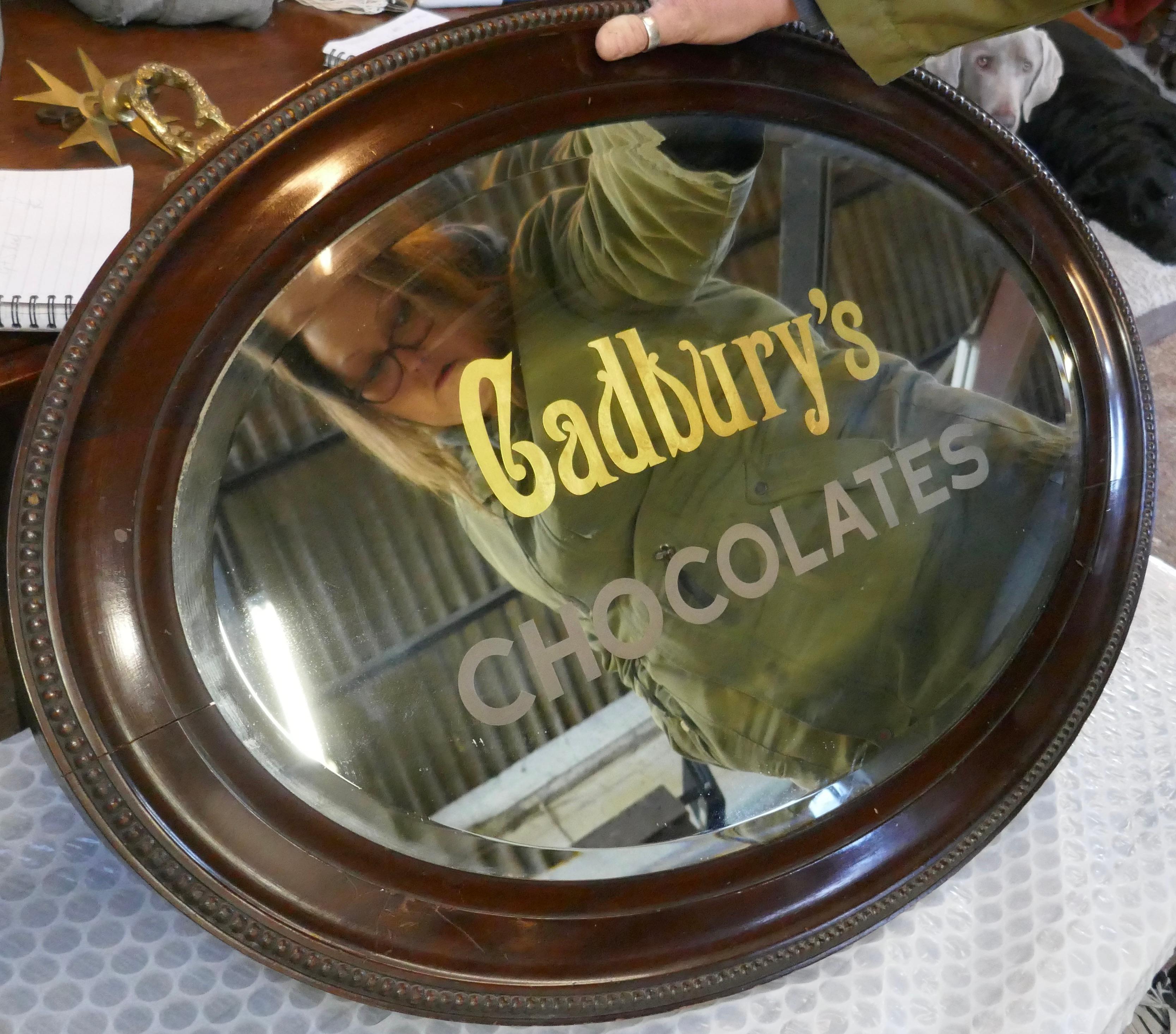 Miroir publicitaire édouardien Cadburys Chocolates en vente 6