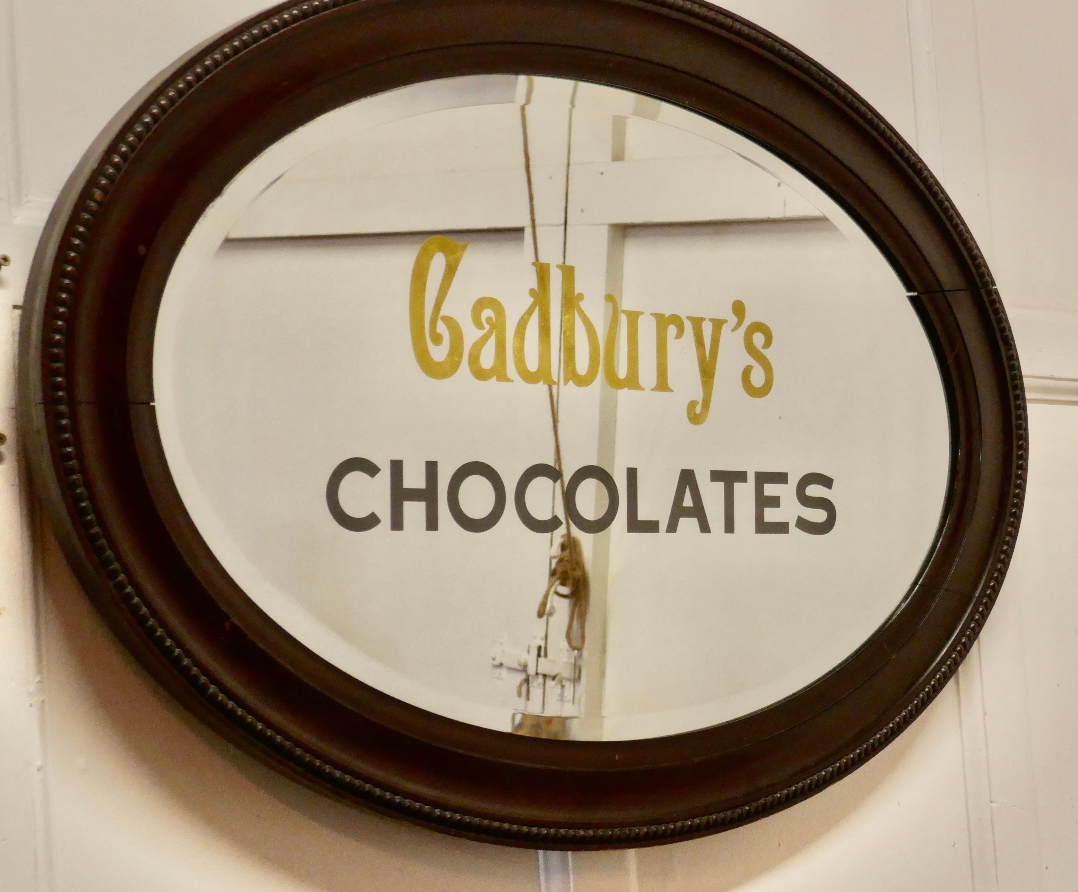 Edwardian Cadbury’s Chocolates Advertising Mirror In Good Condition For Sale In Chillerton, Isle of Wight
