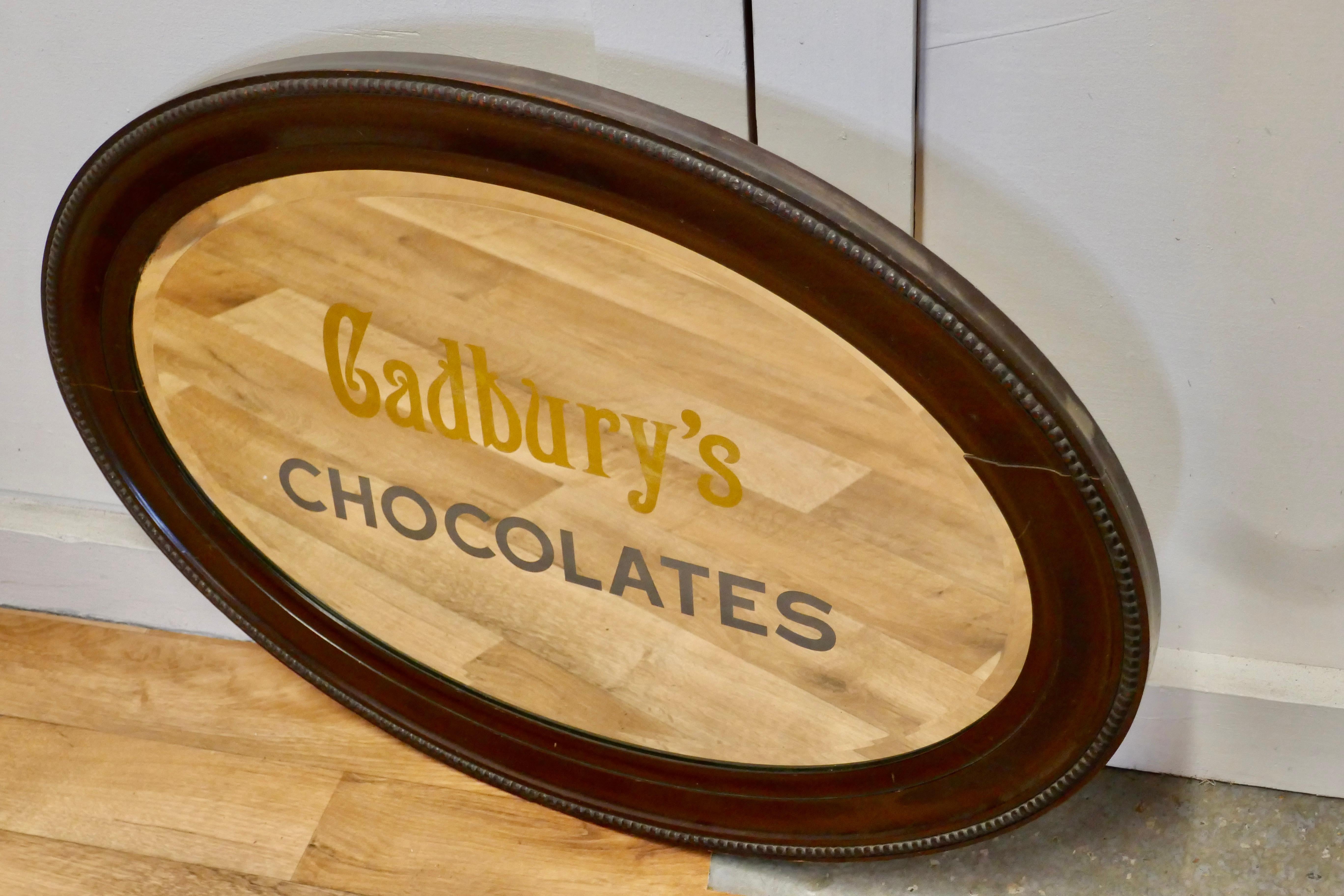 20ième siècle Miroir publicitaire édouardien Cadburys Chocolates en vente