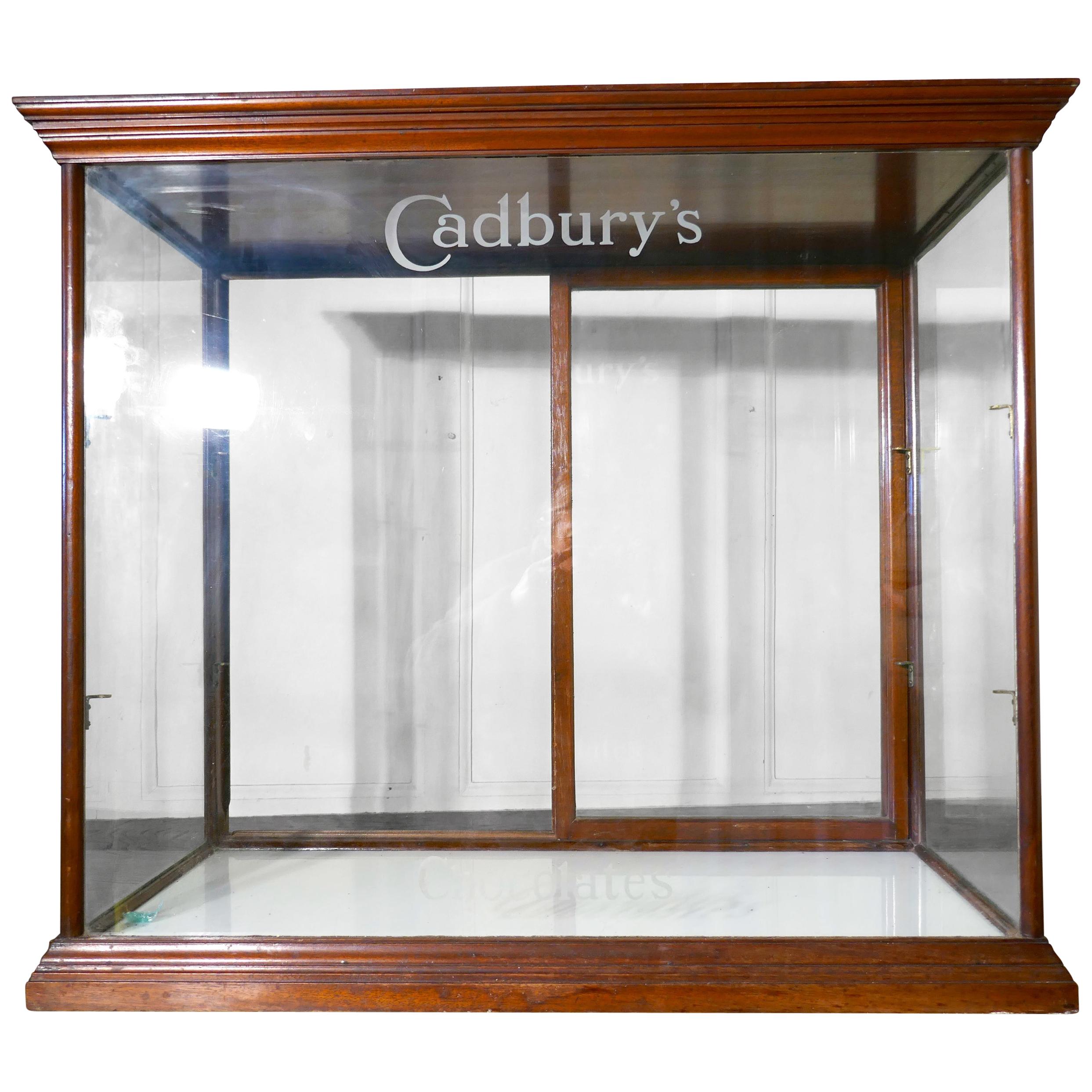 Vetrina da banco per dolci Cadbury's di epoca edoardiana
