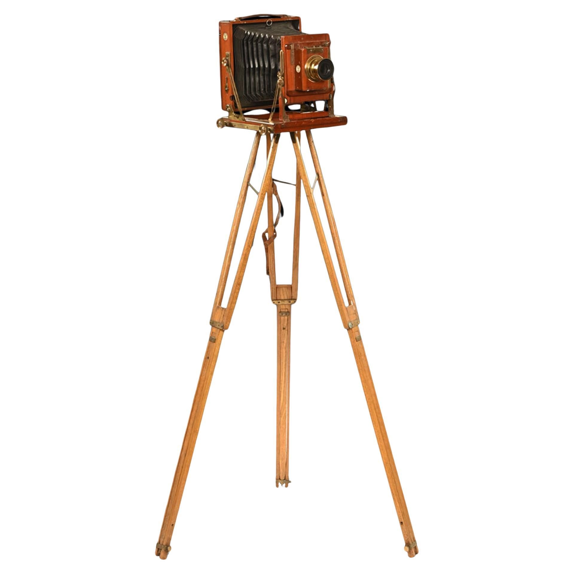 Edwardian Camera on Tripod Stand For Sale