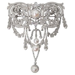 Spilla grande di Clive Kandel, Estate Jewelry, con diamante e bigiotteria vintage