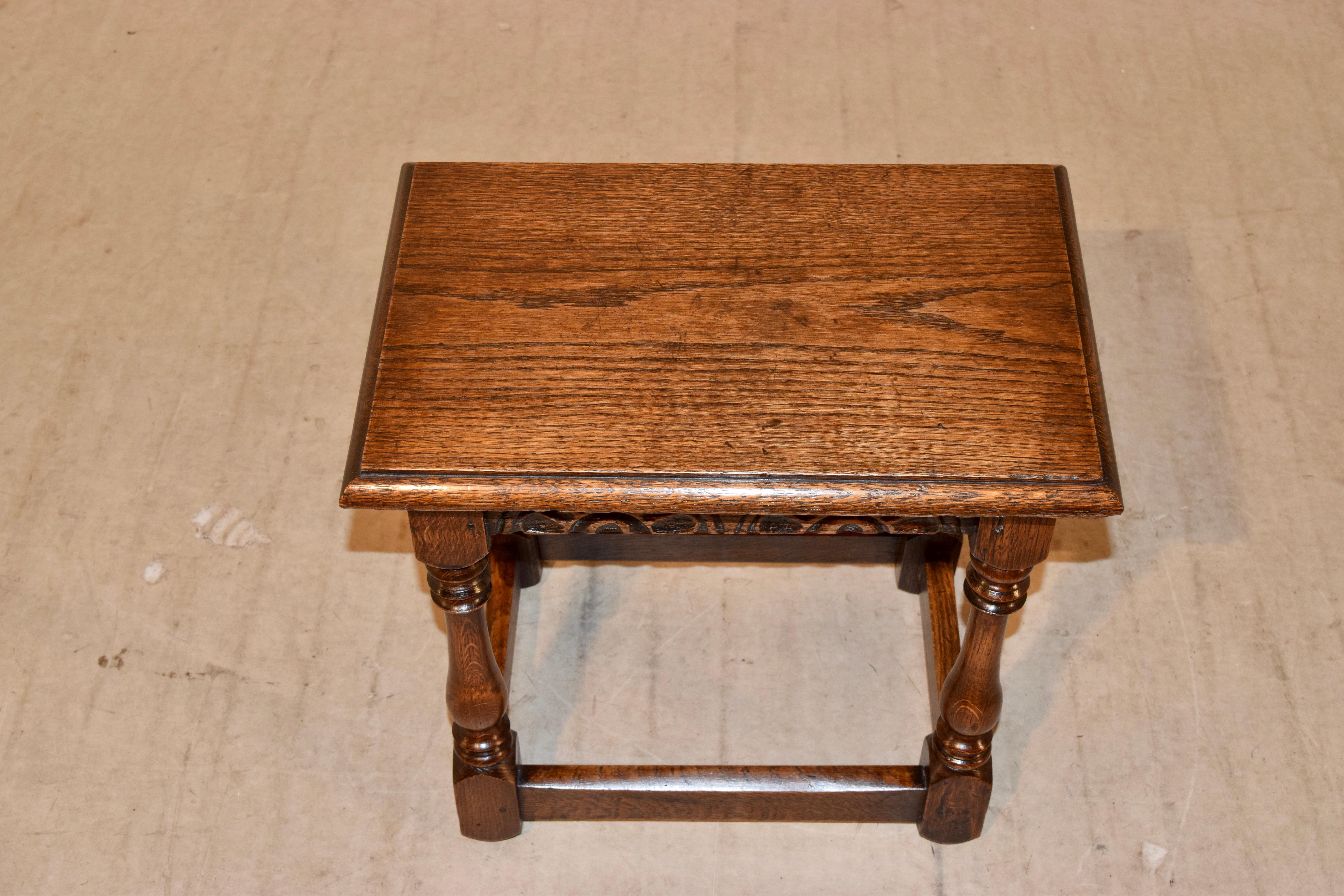 Early 20th Century Edwardian Carved Stool, circa 1900 For Sale
