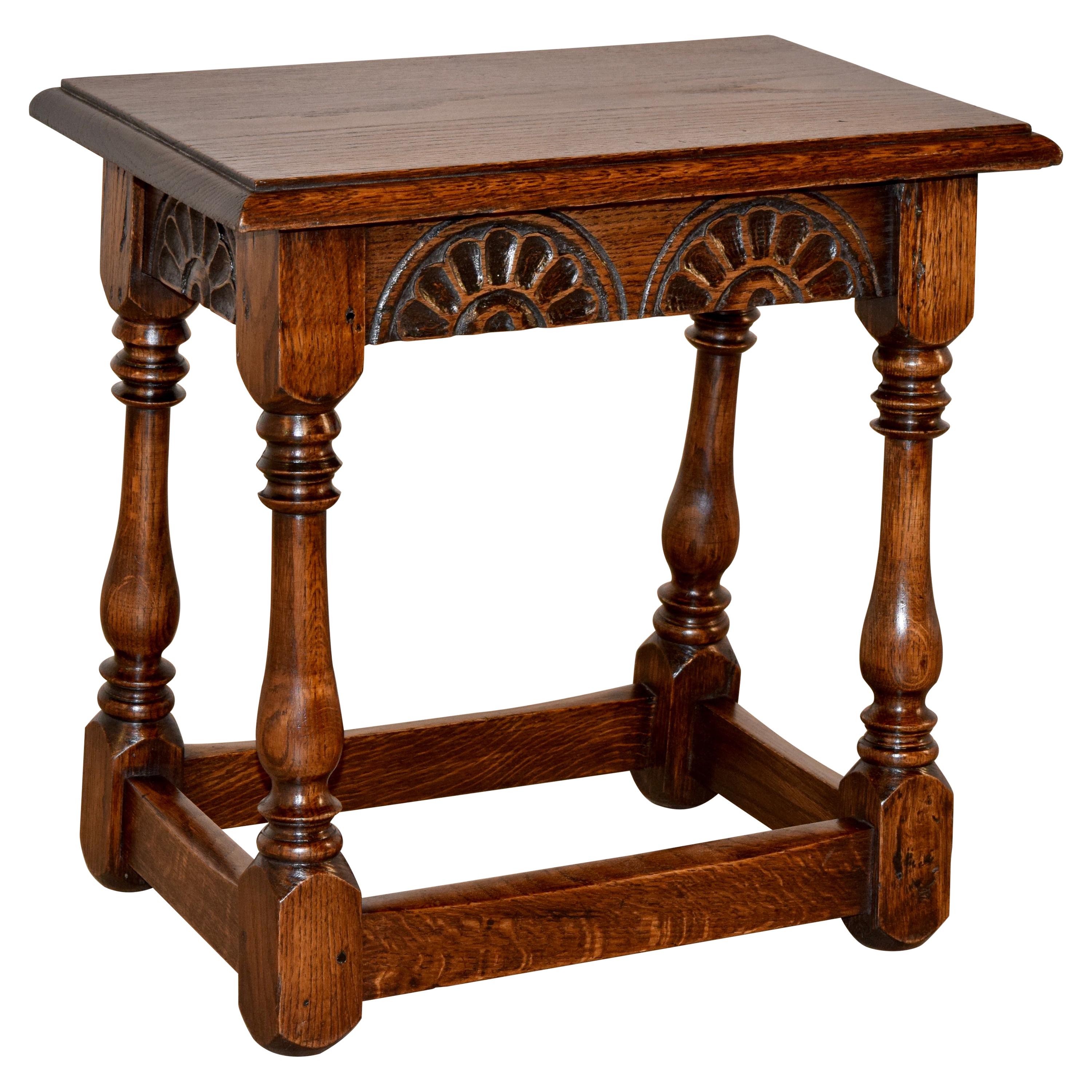 Edwardian Carved Stool, circa 1900 For Sale