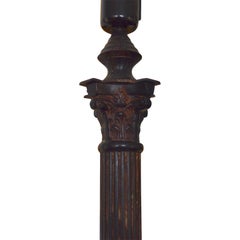 Edwardian Cast Iron Column Table Lamp