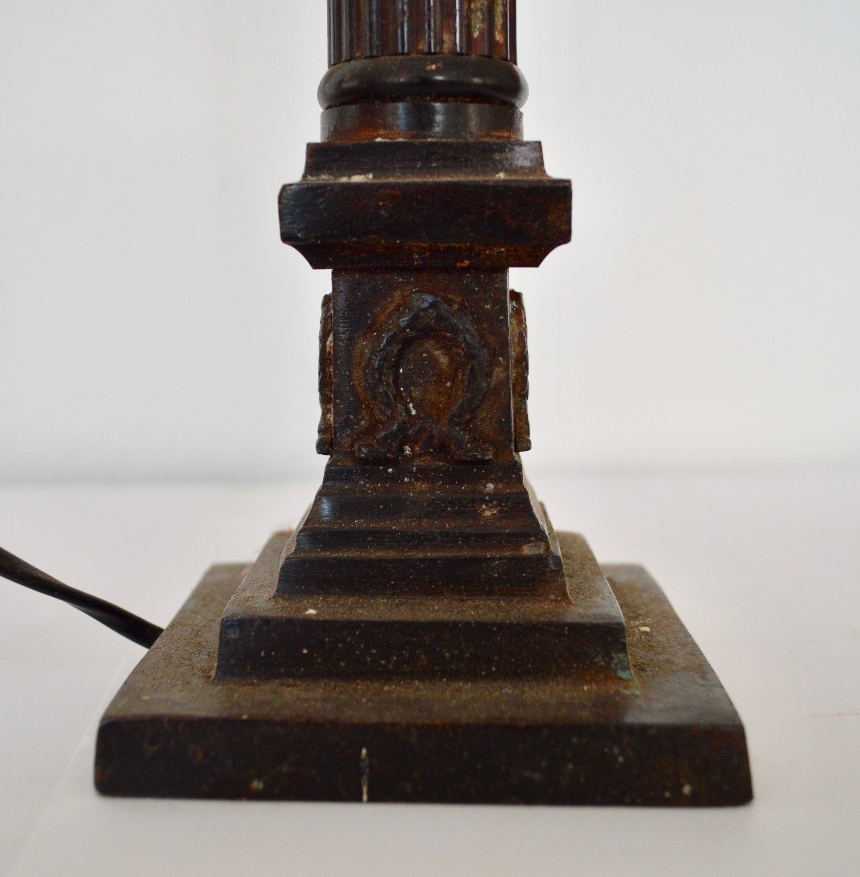 antique cast iron lamp