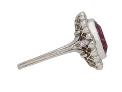 Edwardian Ceylon Pink Spinel and Diamond Coronet Cluster Ring, circa 1910