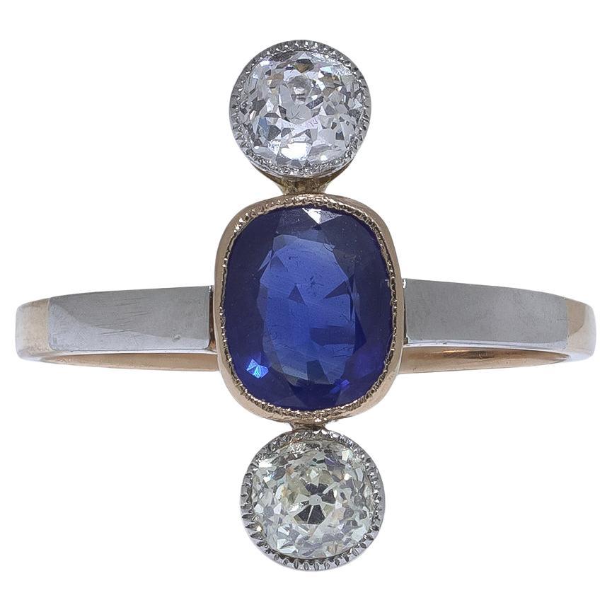 Edwardian Ceylon Sapphire
Diamond Ring, c.1910