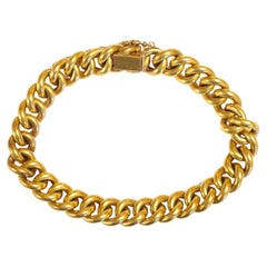 Edwardian chain gold bracelet, Antique French 18k gold bracelet
