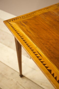 Edwardian Cherrywood Table with Marquetry Details