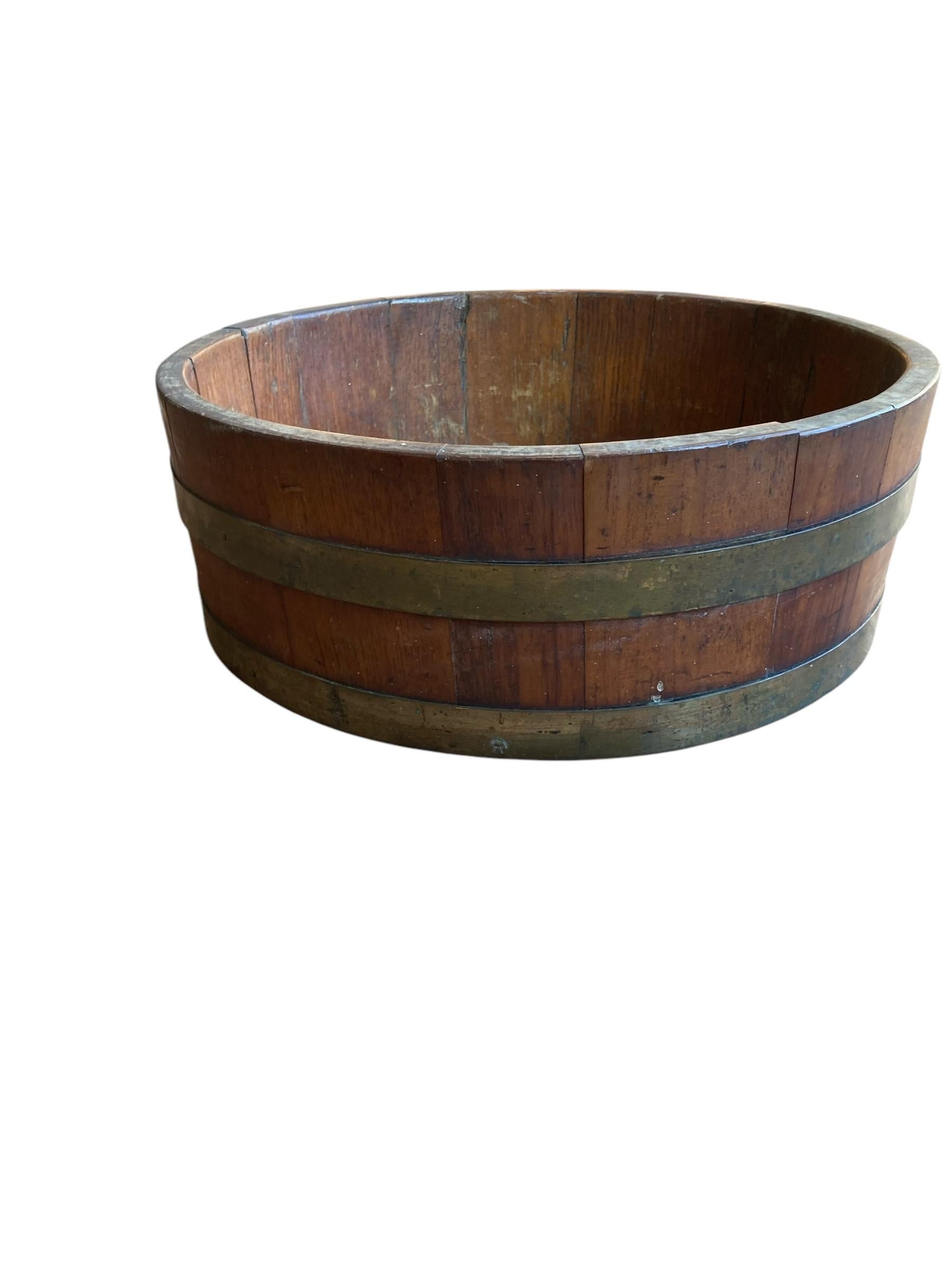 Laiton Auge à plantes en bois de châtaignier de style édouardien. en vente