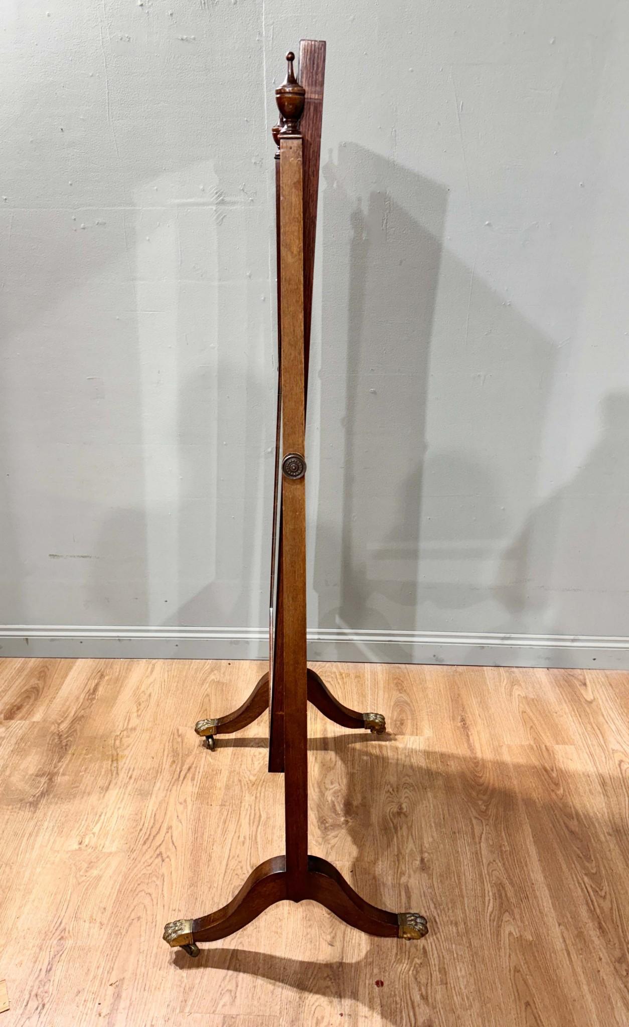 Edwardian Cheval Mirror 1910 Mahogany Swivel Dressing Mirrors For Sale 1