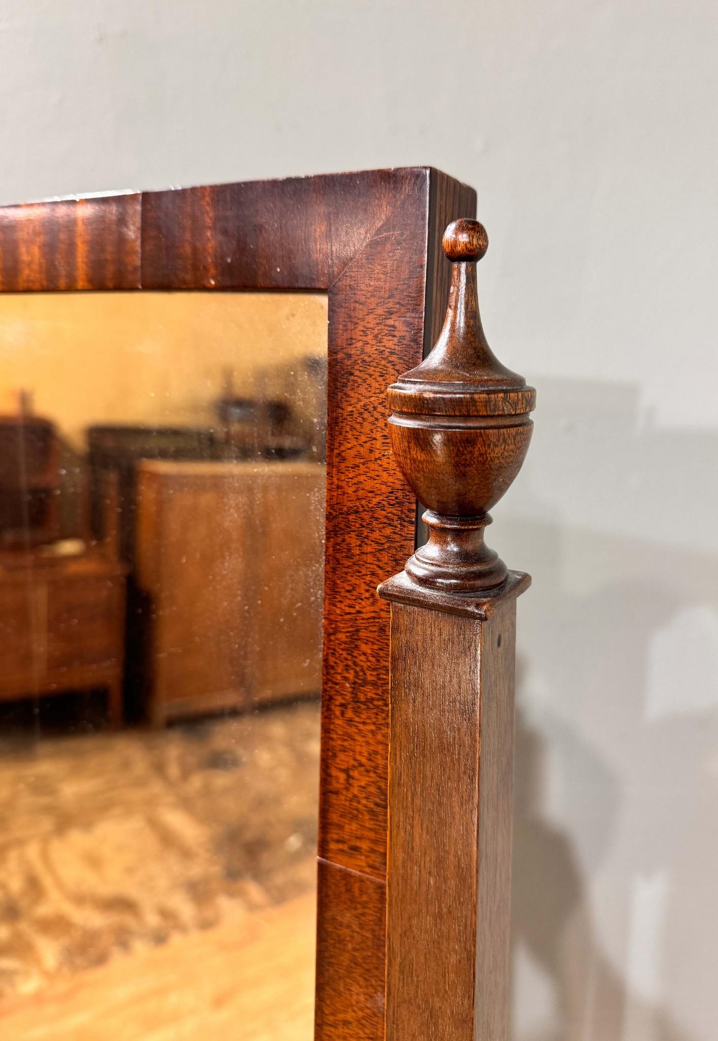 Edwardian Cheval Mirror 1910 Mahogany Swivel Dressing Mirrors For Sale 3