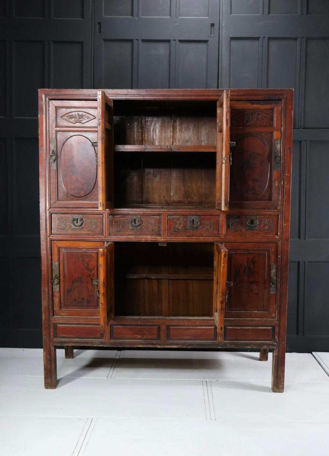 Chinese Edwardian Chinoiserie Cupboard For Sale