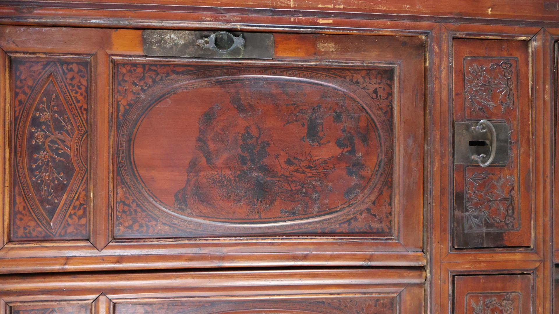 Edwardian Chinoiserie Cupboard For Sale 1