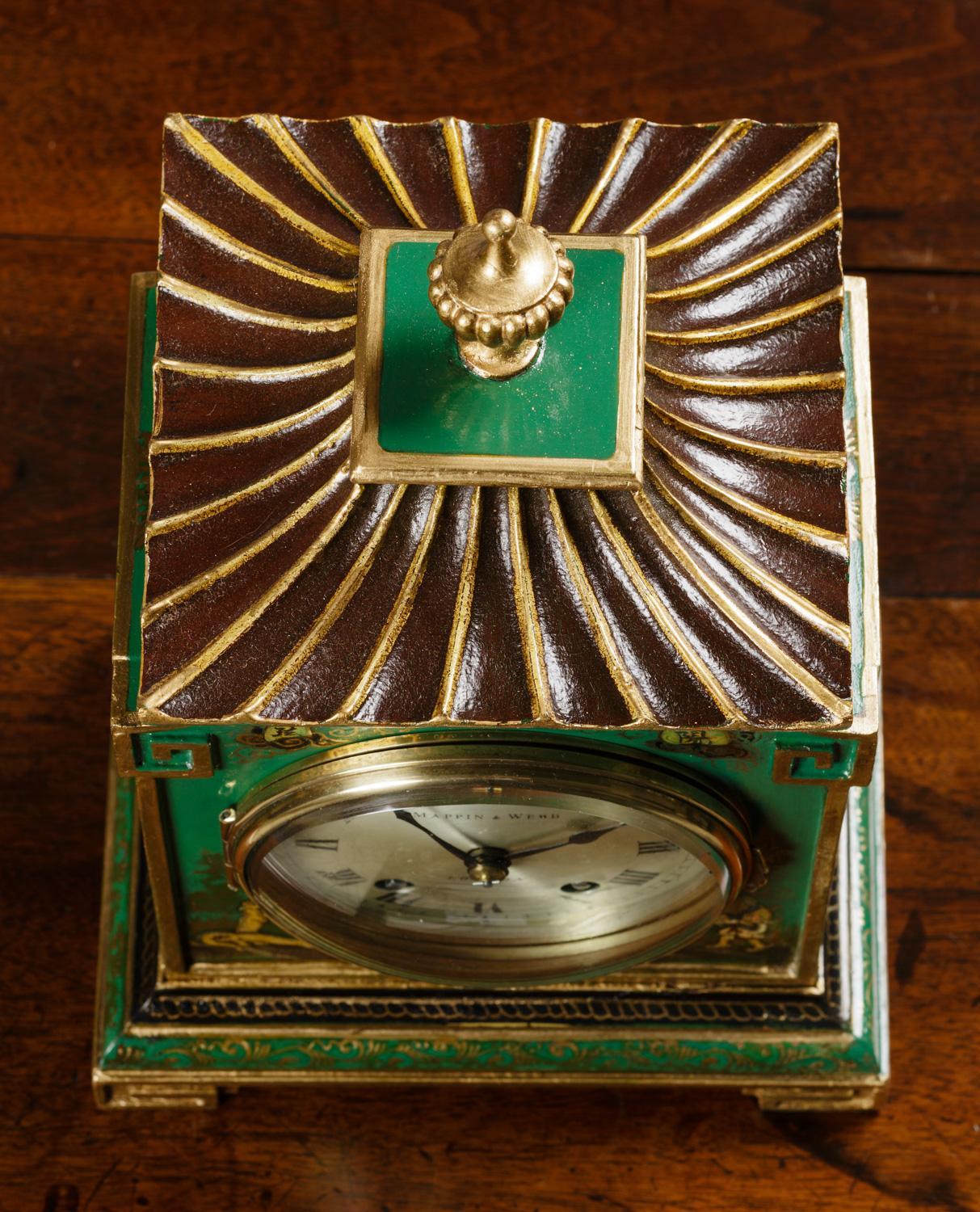 Edwardian Chinoiserie Decorated Mantel Clock 1