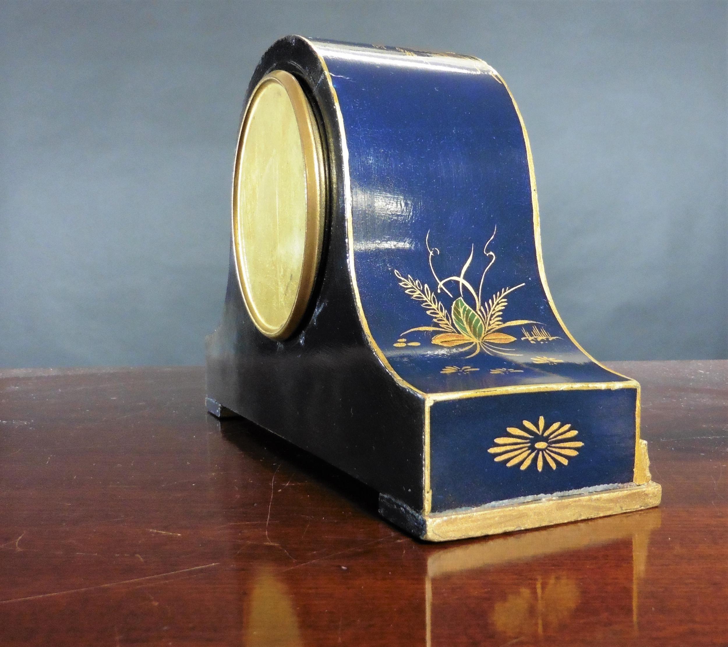 Early 20th Century Edwardian Chinoiserie Decorated Mantel Clock, Mappin & Webb