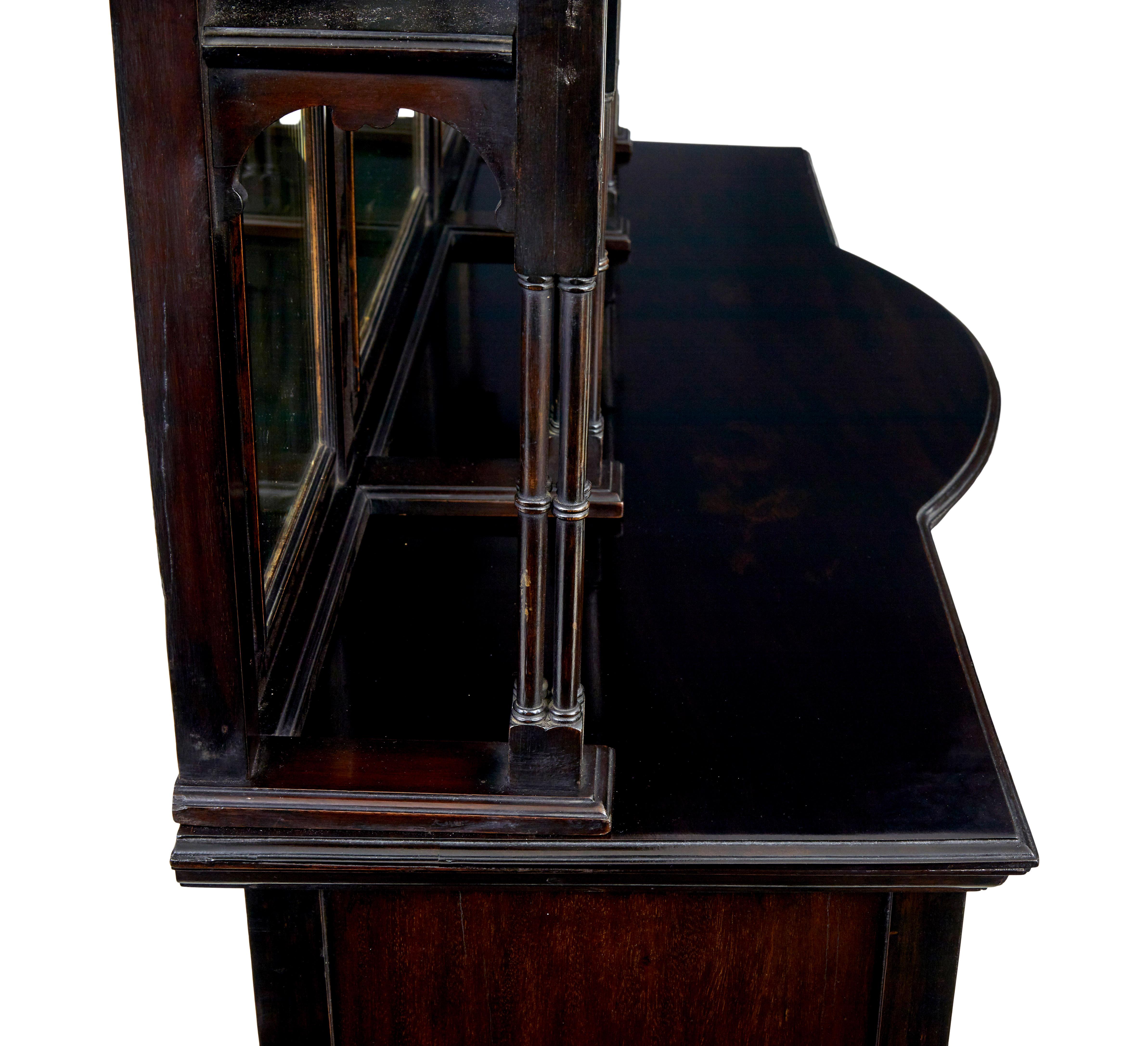 Edwardian chippendale revival carved mahogany cabinet In Good Condition For Sale In Debenham, Suffolk