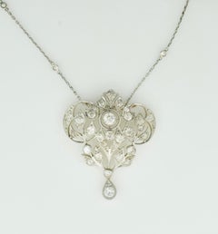 Edwardian Circa 1800's Diamond Platinum on 14k Yellow Gold Necklace