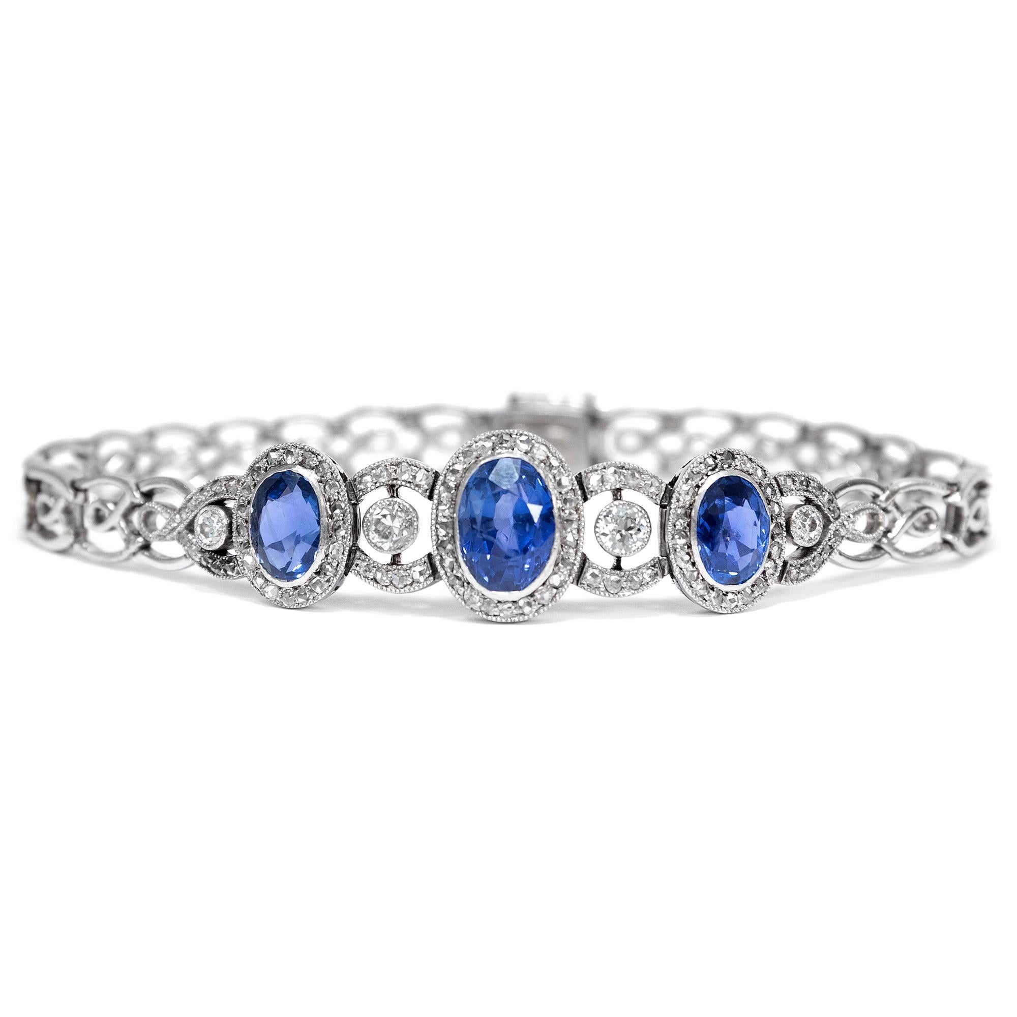 Untreated sapphires are a rarity in the world of fine jewellery: most sapphires have been heat-treated or filled to achieve the colour and transparency which they are loved for. These three sapphires, however, show a sublime blue colour and