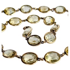Edwardian Citrine and 15 Carat Gold Rivière Necklace