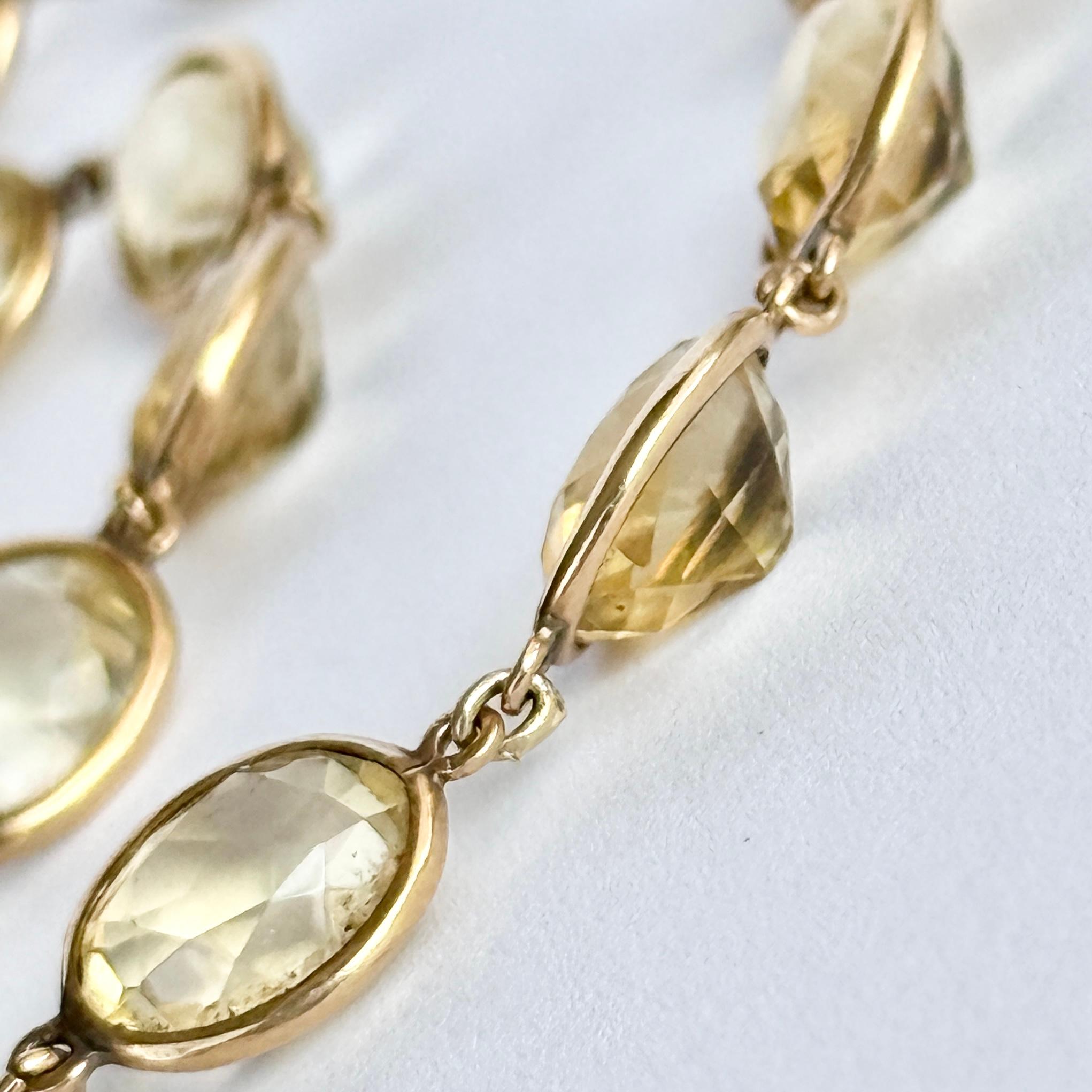 Edwardian Citrin und 15 Karat Gold Rivière Halskette für Damen oder Herren