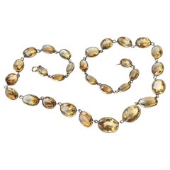 Edwardian Citrine and 9 Carat Gold Rivière Necklace