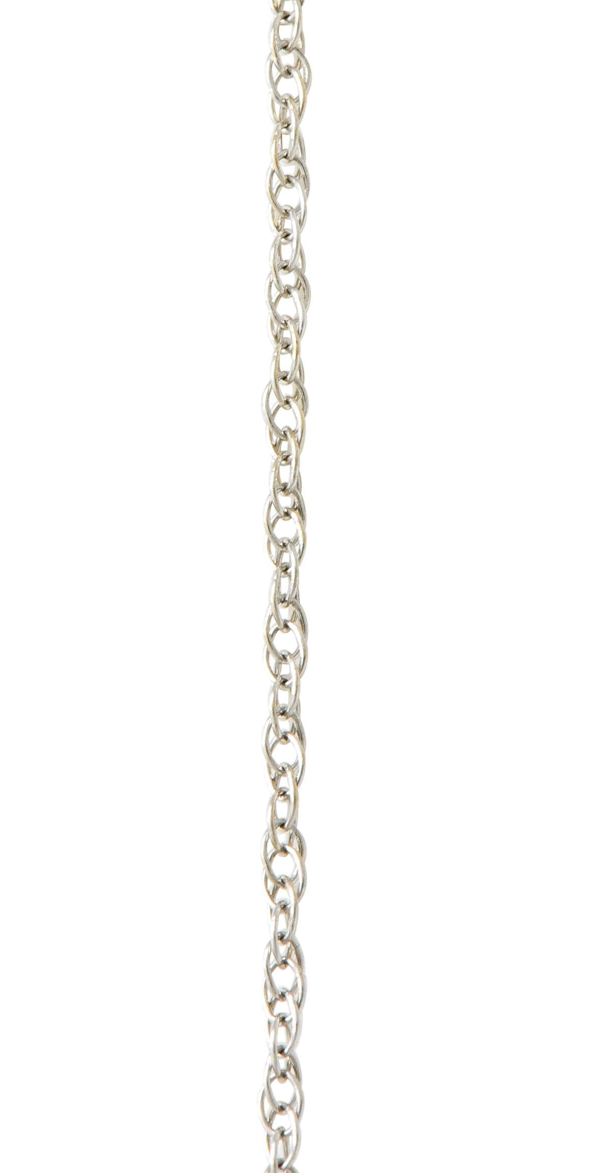 Women's or Men's Edwardian Citrine Diamond Platinum Heart Swag Pendant Necklace