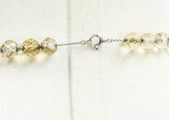 Edwardian Citrine Sterling Silver Necklace Estate Fine Jewelry