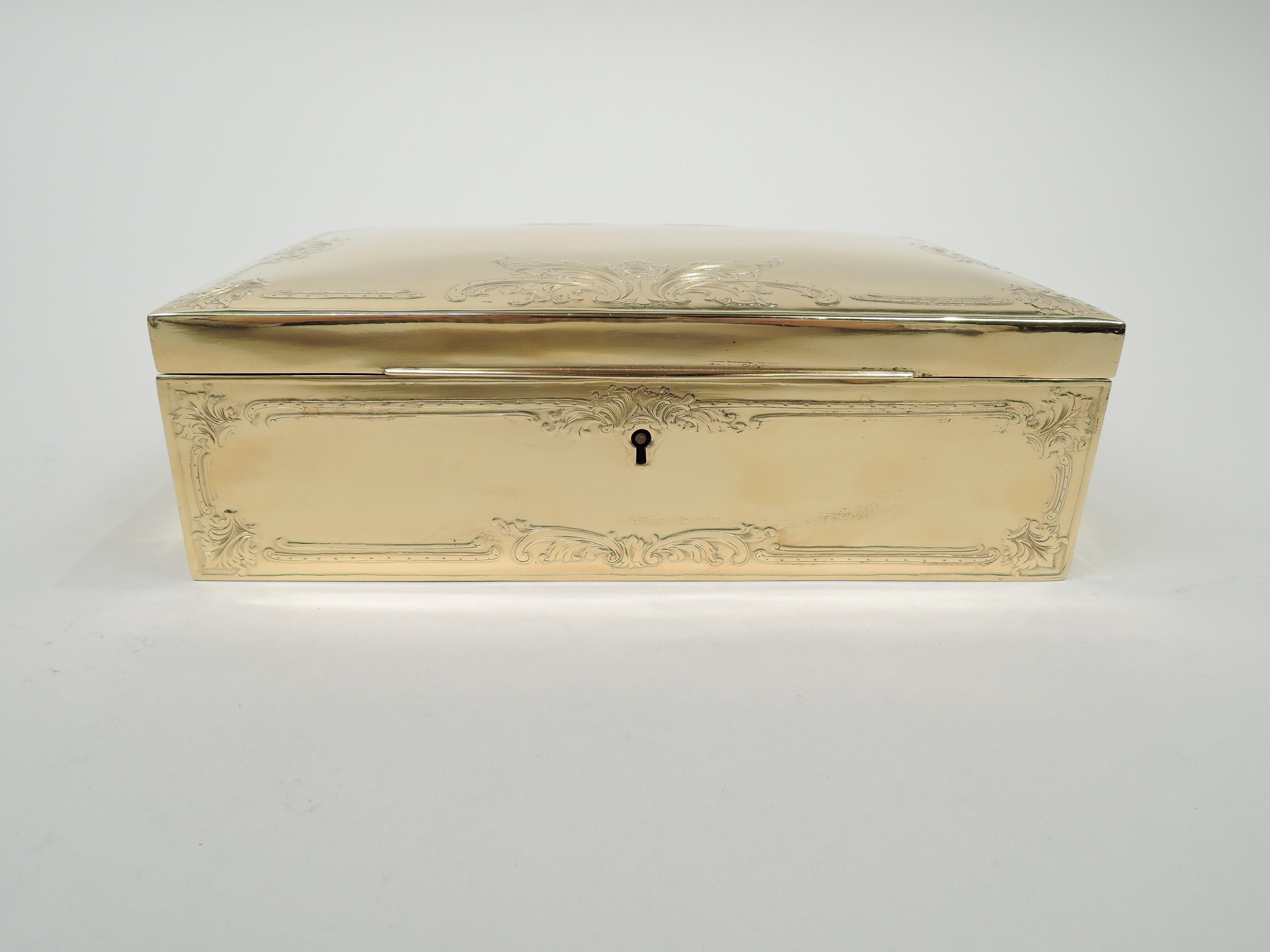 Édouardien Boîte à bijoux classique édouardienne en argent doré par Ahrendt & Kautzman en vente