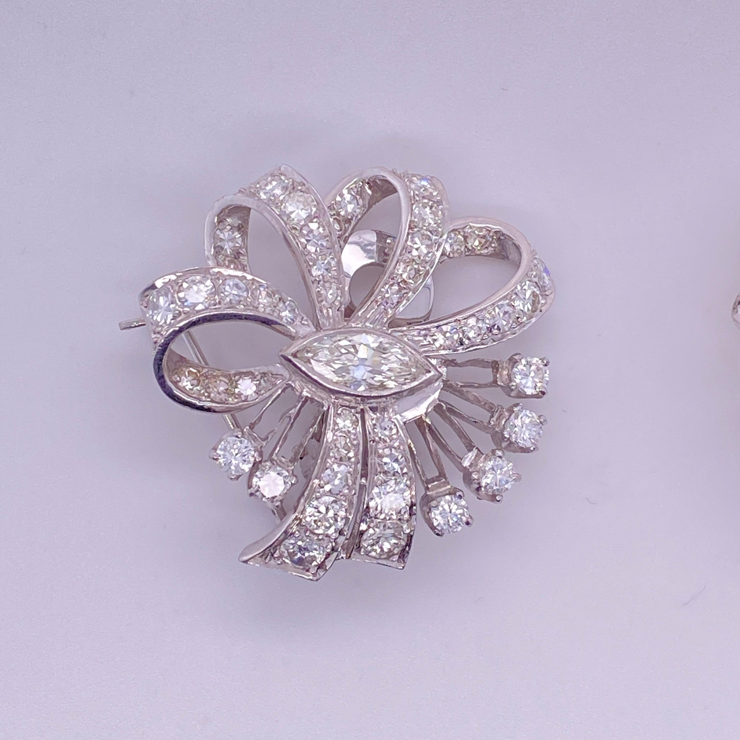 Edwardian, Cluster, Diamond Clip-On Earrings with Pin-Backs 3