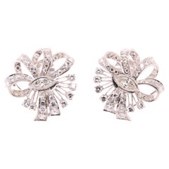 Edwardian, Cluster, Diamond Clip-On Earrings with Pin-Backs