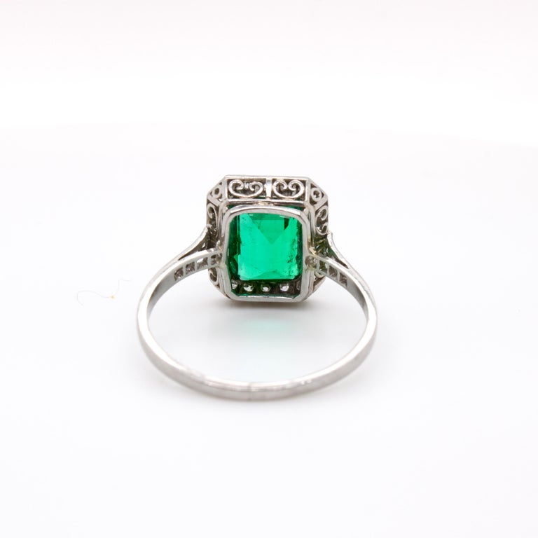 Edwardian Colombian Emerald and Diamond Ring, circa 1910s at 1stDibs